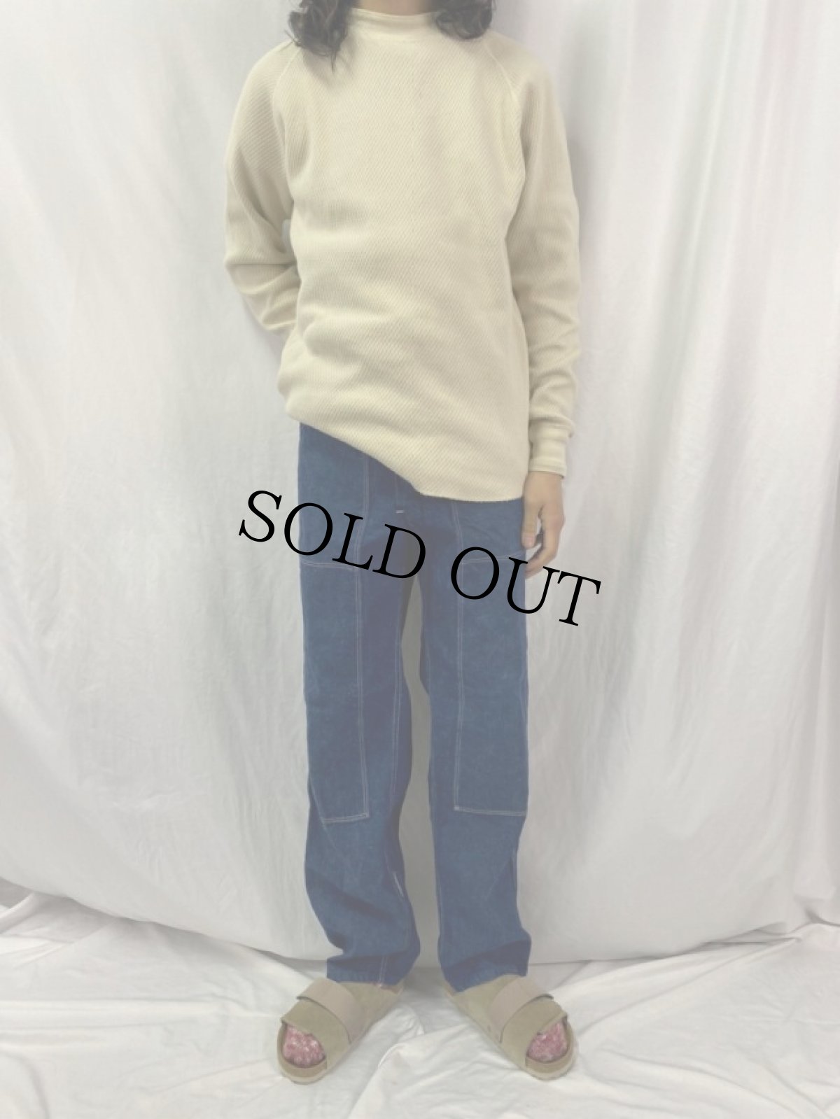 画像2: 50〜60's ダブルニーペインターデニムパンツ W37 (2)