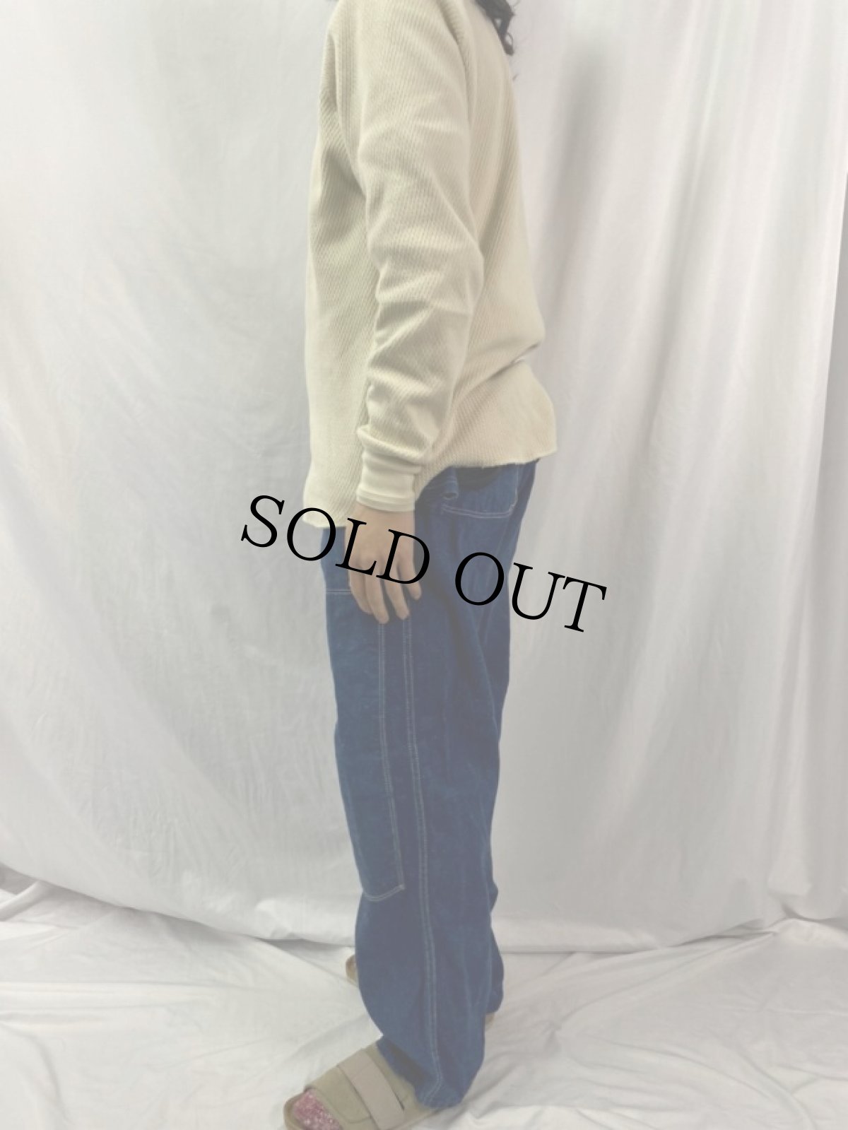 画像3: 50〜60's ダブルニーペインターデニムパンツ W37 (3)