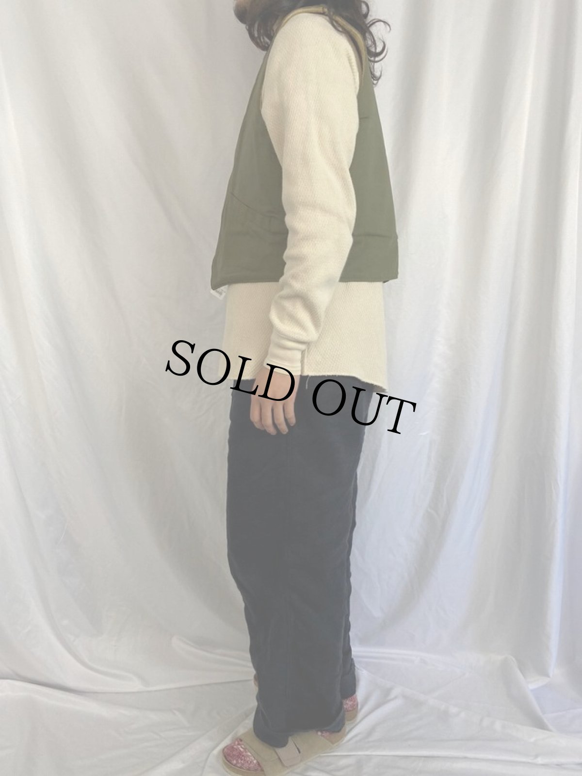 画像3: 40's ヘリンボーンツイル ジップボアベスト (3)