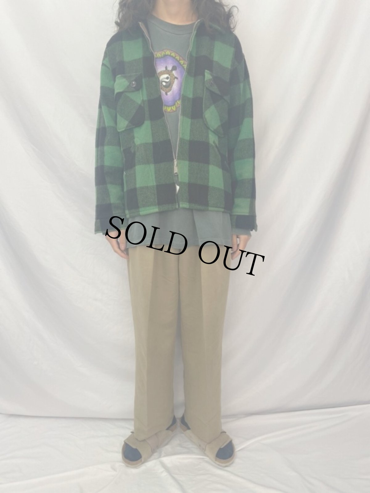 画像2: 60's バッファローチェック柄 メルトンジャケット (2)