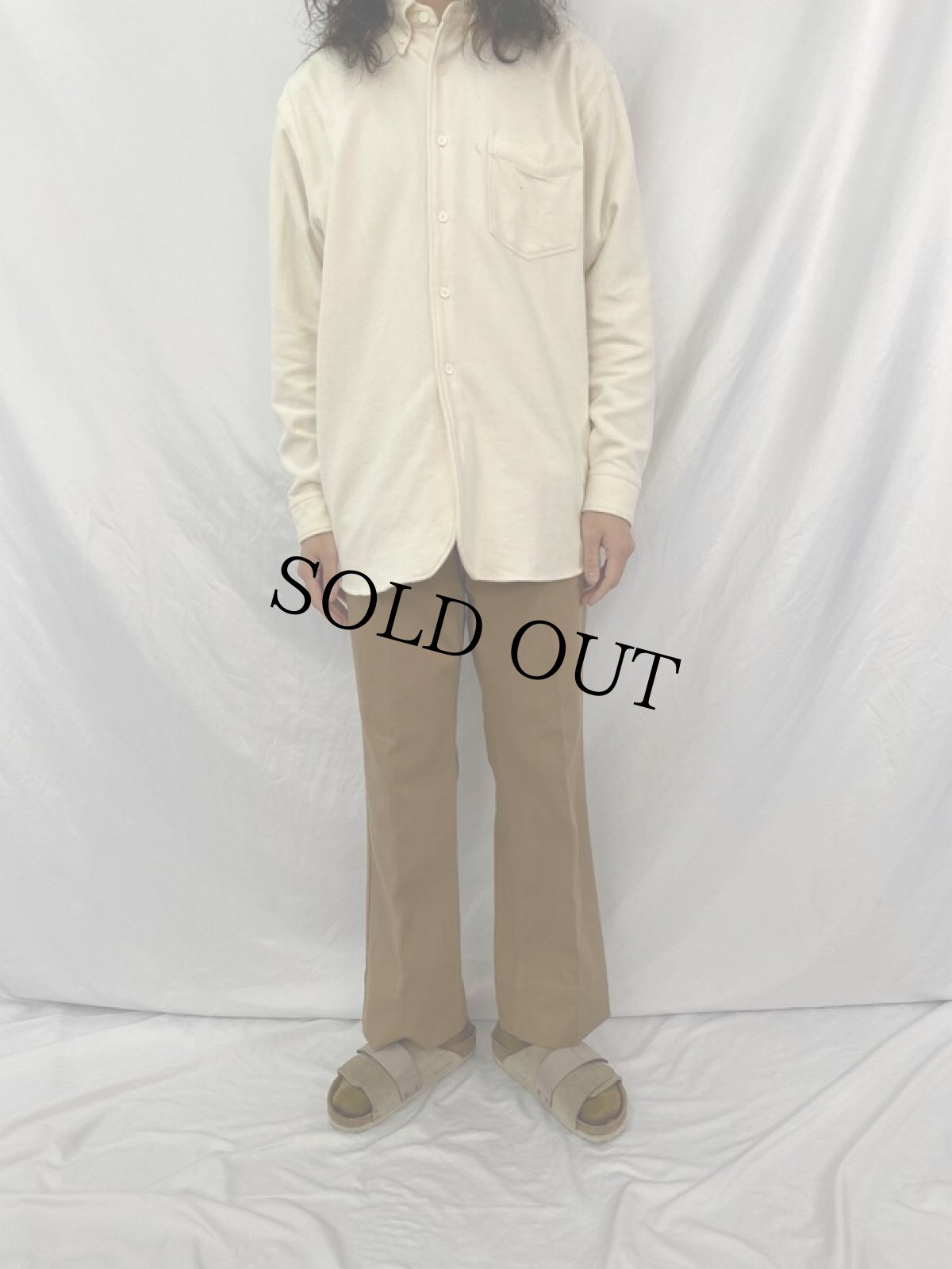 画像2: 70's LEVI'S BIGE "STA-PREST" コットンピケパンツ W35 (2)