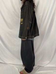 画像3: JNCO JEANS ロゴ刺繍 ブラックデニムジャケット XL (3)