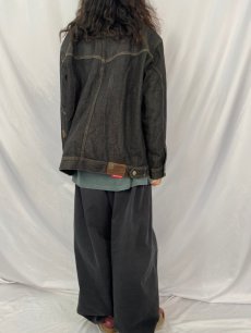 画像4: JNCO JEANS ロゴ刺繍 ブラックデニムジャケット XL (4)