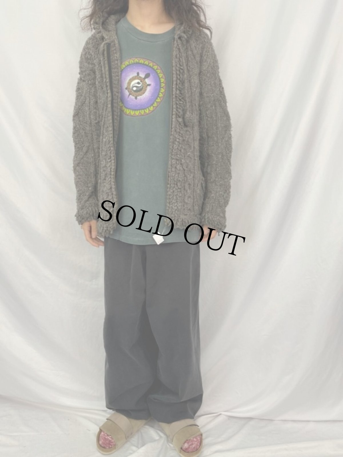 画像2: ECUADOR製 ウールニットジップパーカー (2)