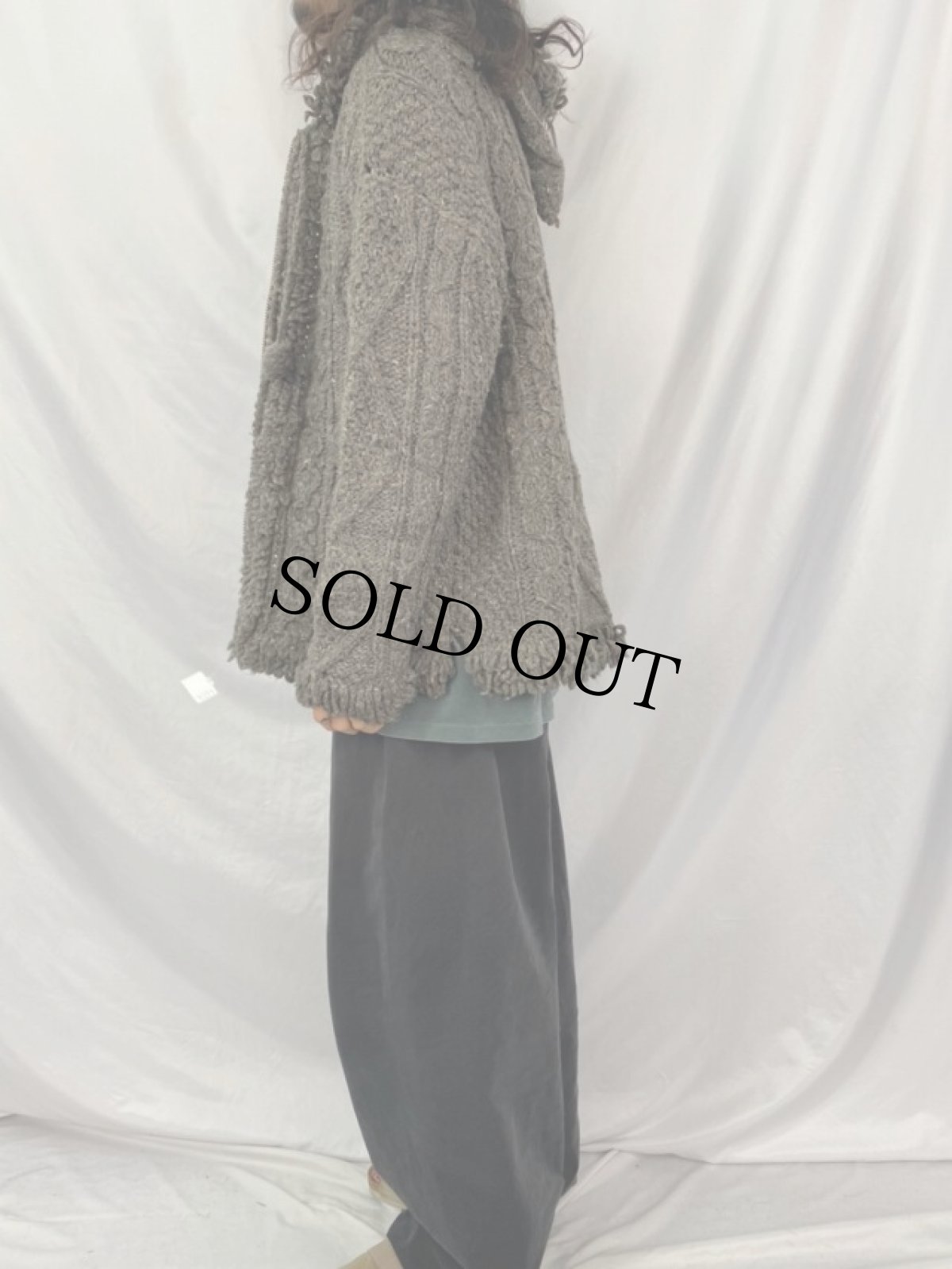 画像3: ECUADOR製 ウールニットジップパーカー (3)