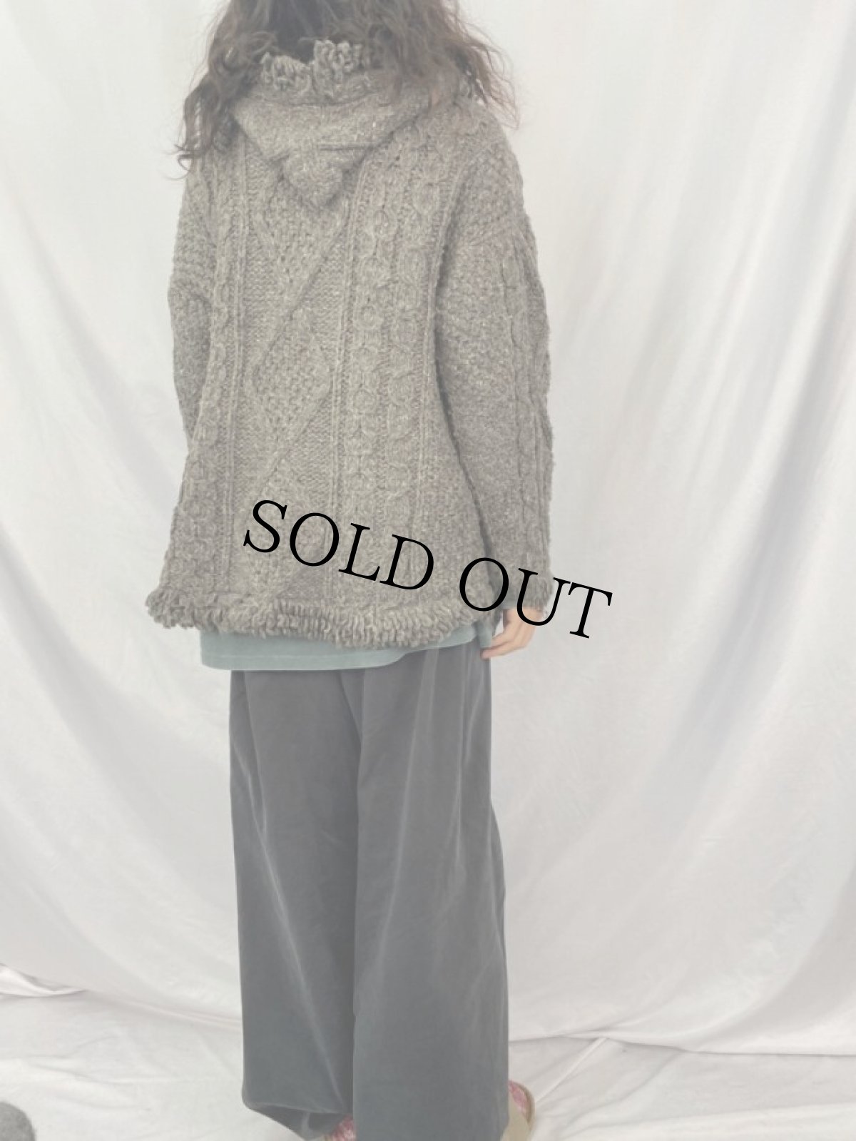 画像4: ECUADOR製 ウールニットジップパーカー (4)