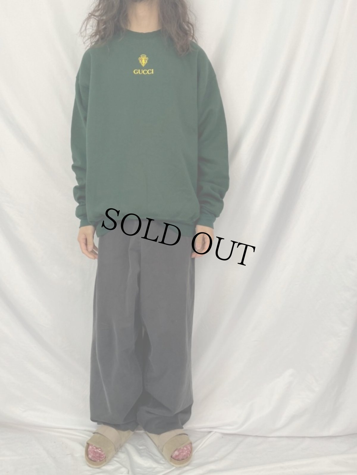 画像3: 90's USA製 ブート GUCCI ロゴプリントスウェット XL (3)