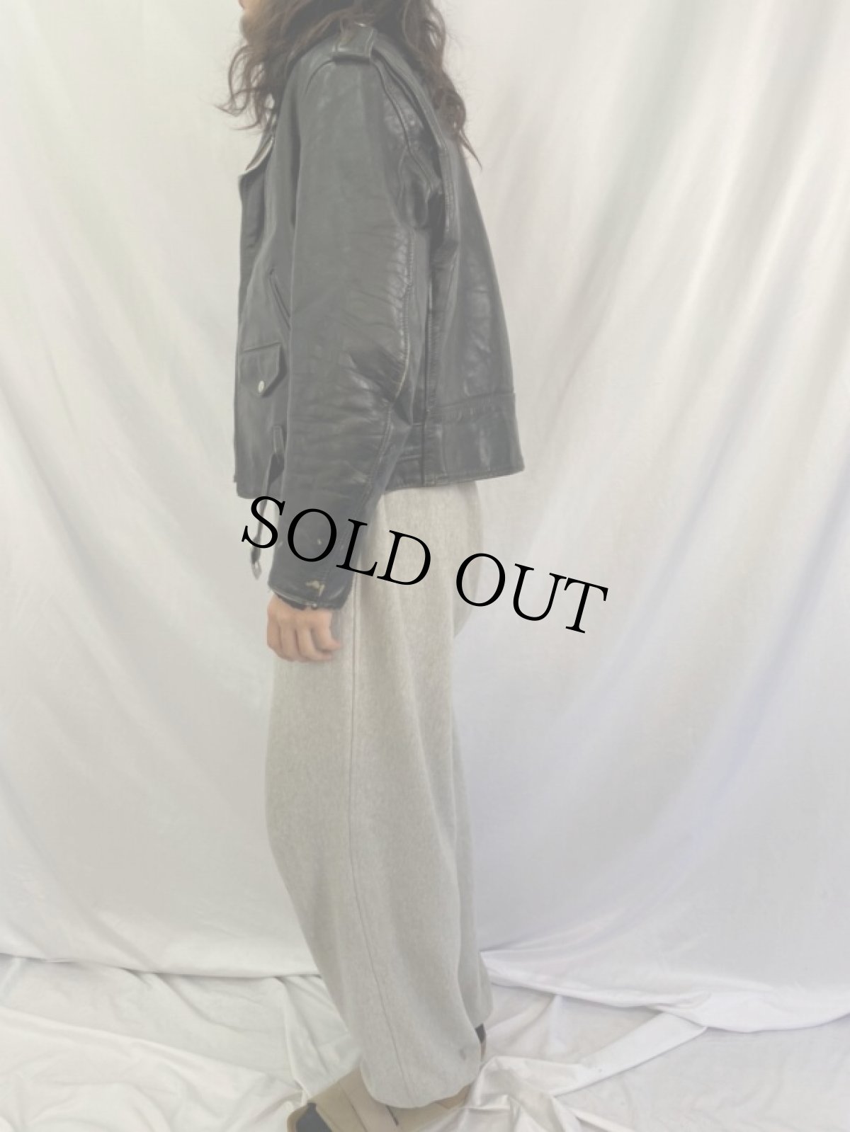 画像3: 70's Schott "PERFECTO" 牛タグ レザーダブルライダースジャケット (3)