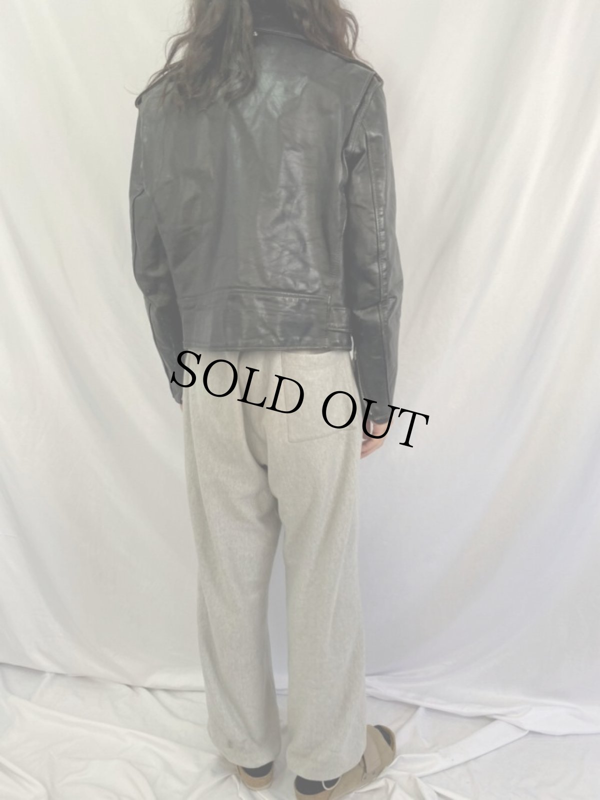 画像4: 70's Schott "PERFECTO" 牛タグ レザーダブルライダースジャケット (4)