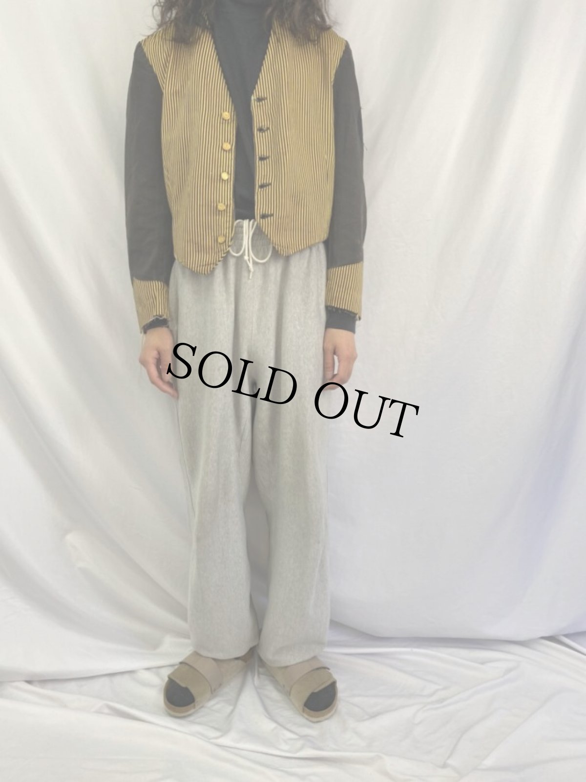 画像2: 30's French Work メタルボタン サーヴァントジャケット (2)