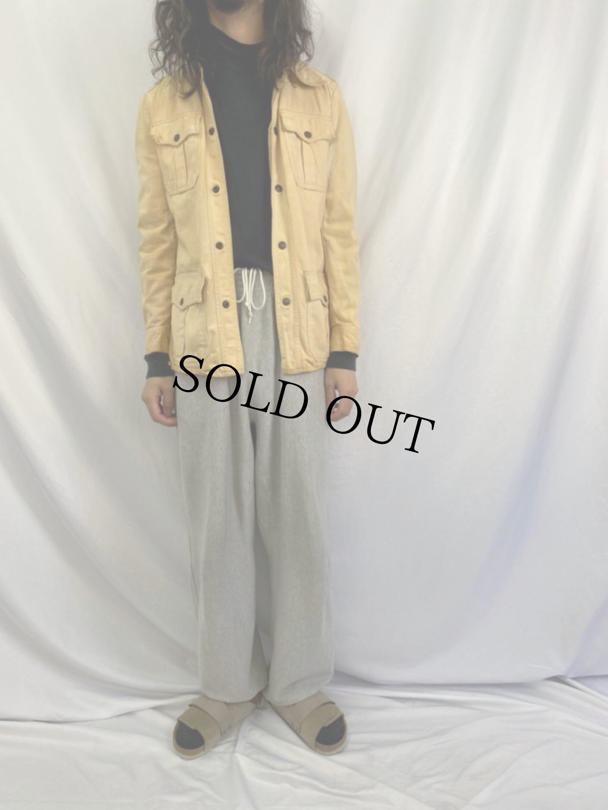 画像2: 70's STOREBRAND 鳥刺繍 エポレット付き コットンジャケット SIZE38 (2)