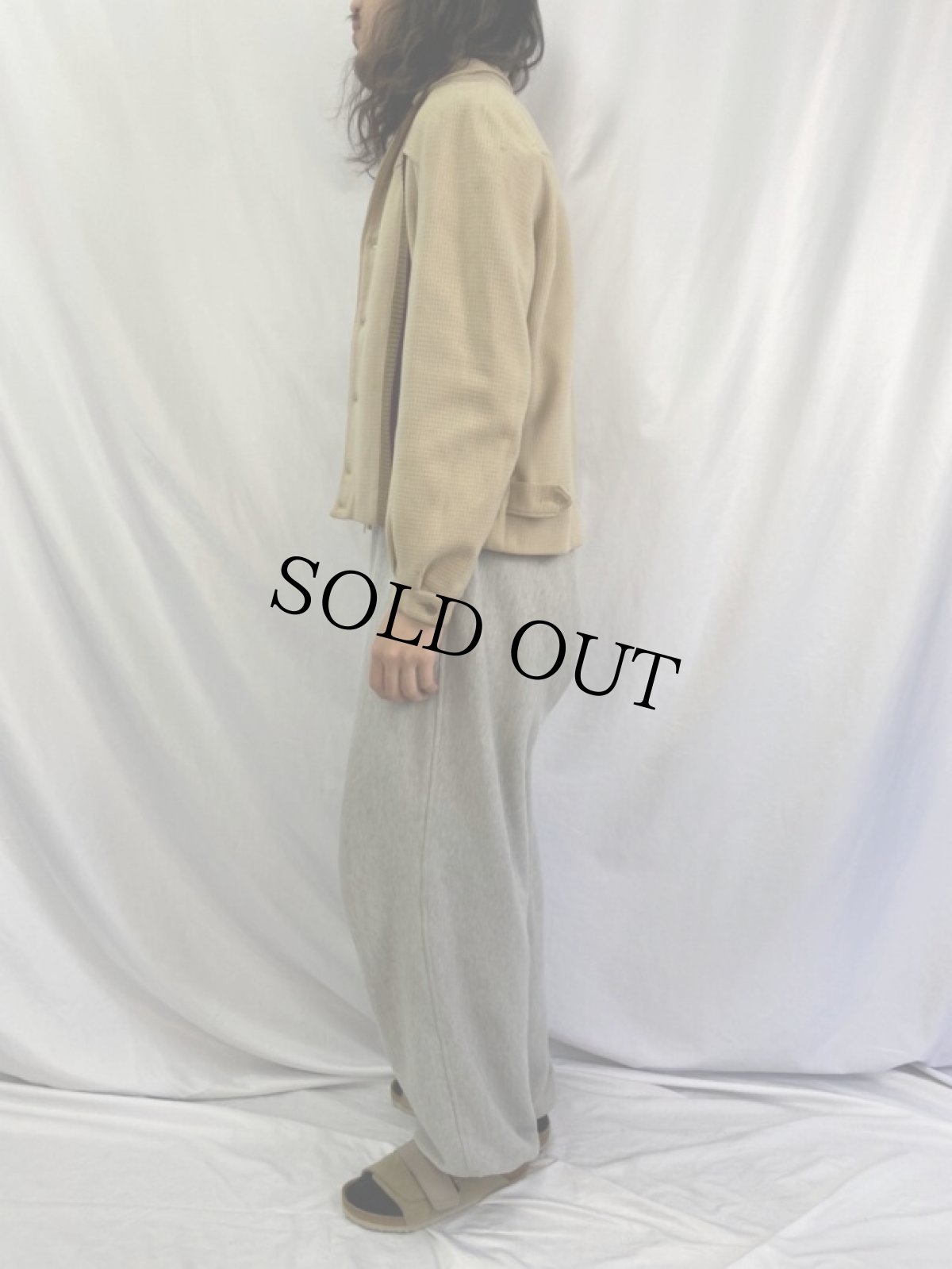 画像3: 50〜60's HARRIS&FRANK CARLIFORNIA ニット切り替え ウールスポーツジャケット 40 (3)