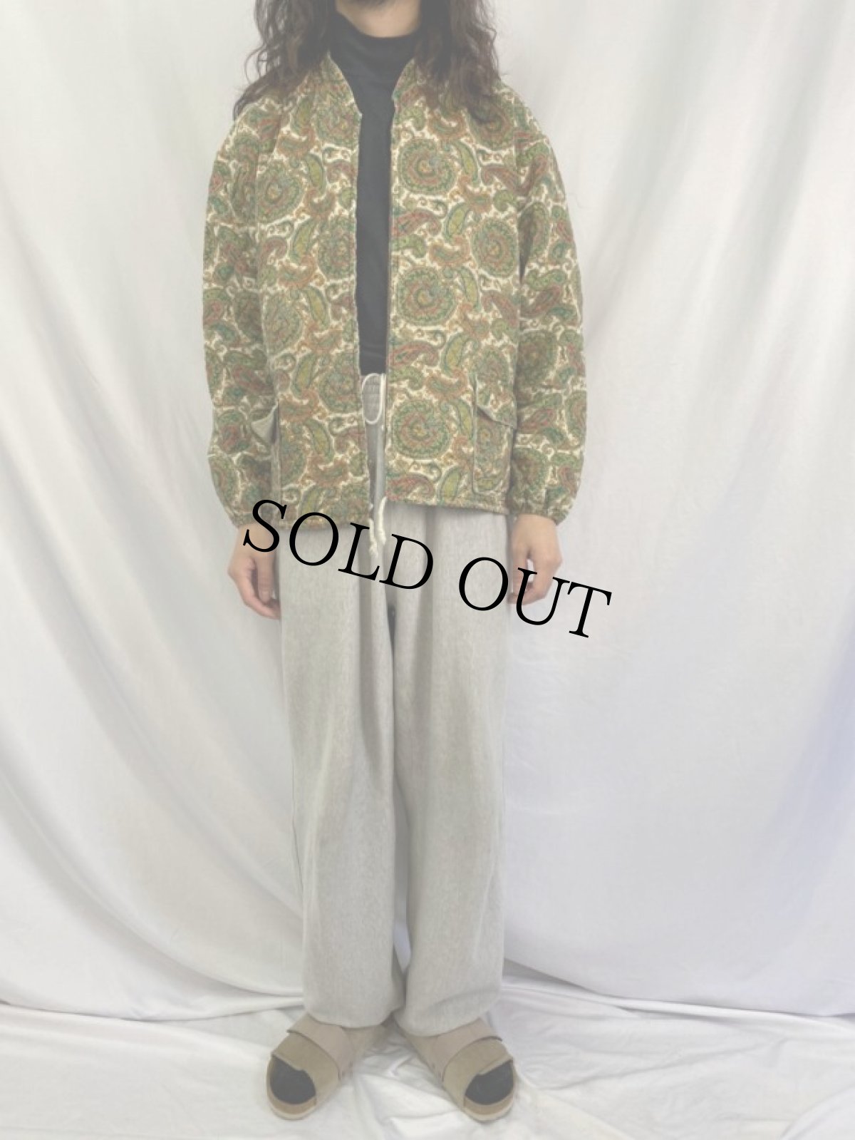 画像2: 60's ペイズリー柄 キルティングジャケット (2)