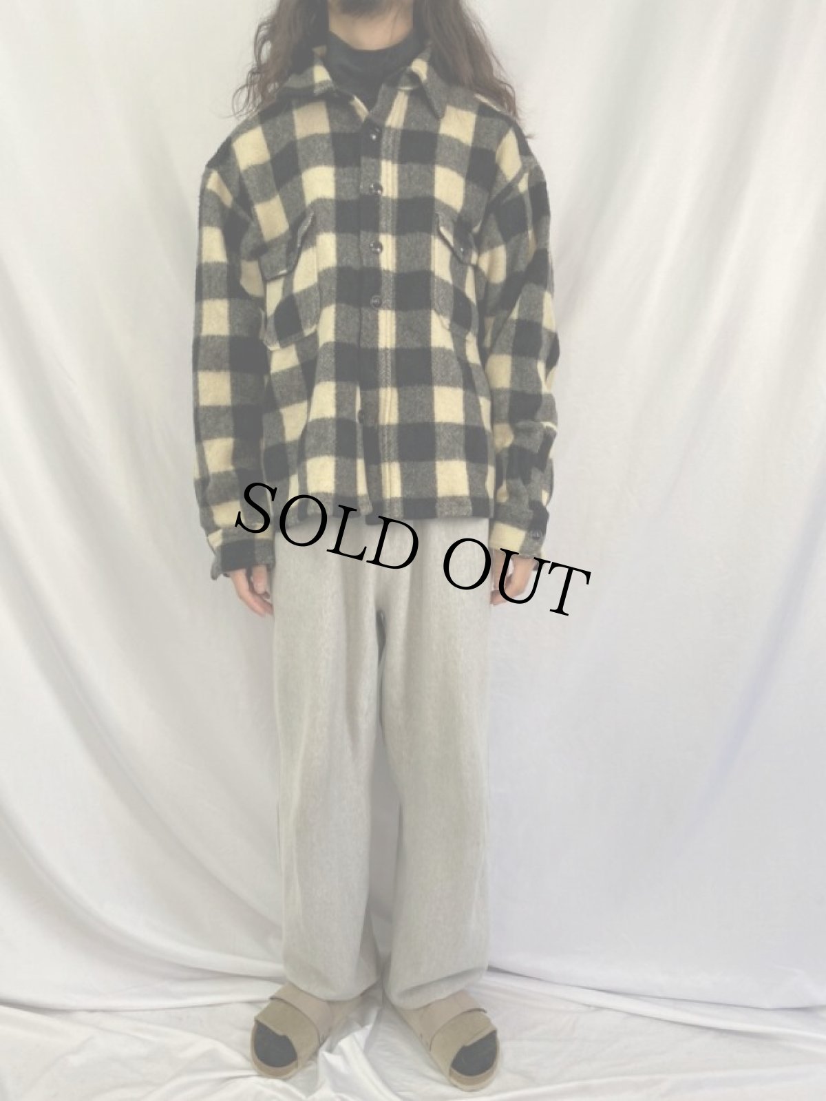 画像2: 50's Woolroch ブロックチェック柄 ウールシャツ (2)