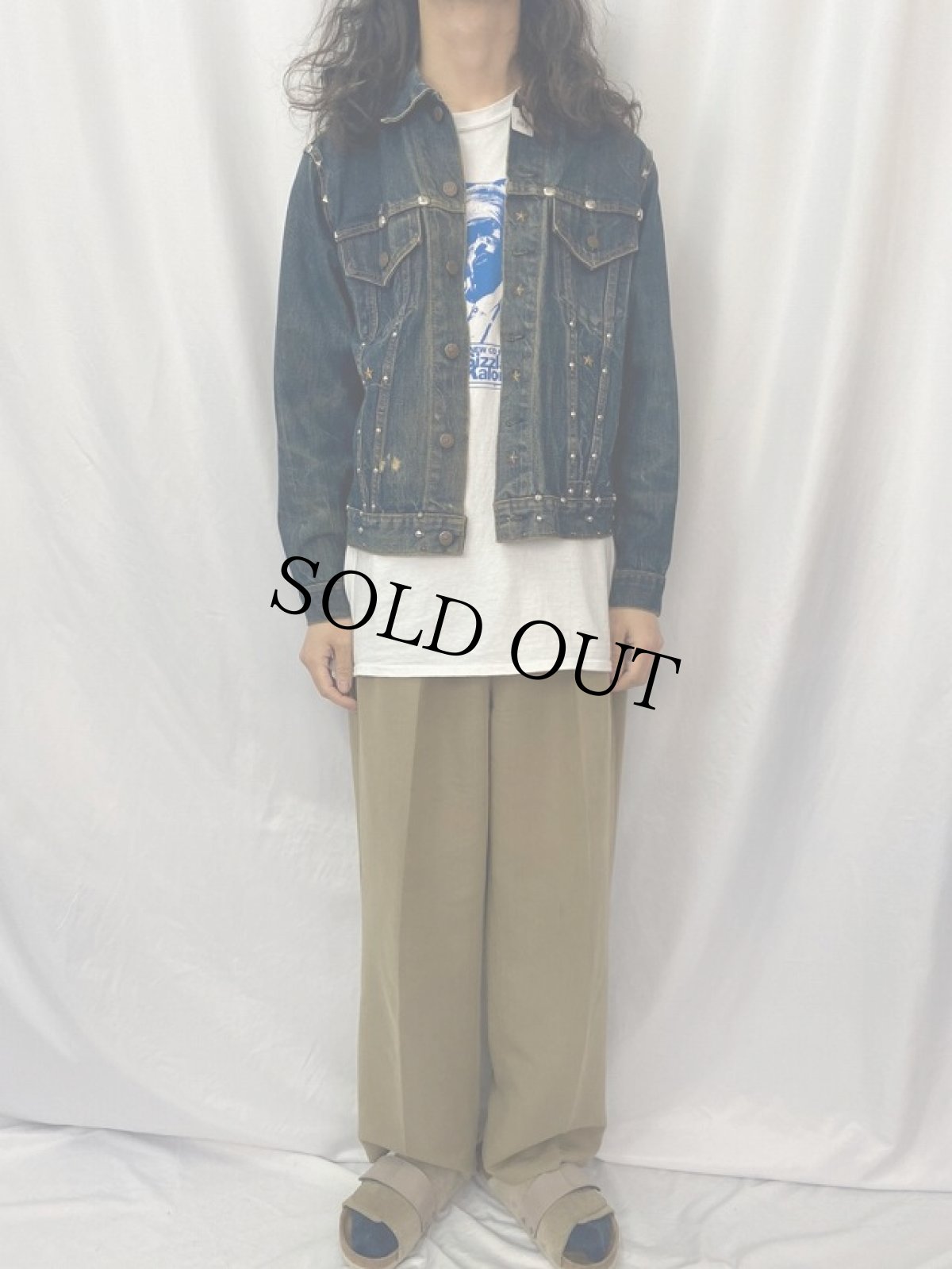 画像2: 70's Levi's 70505 スタッズデザイン デニムジャケット (2)