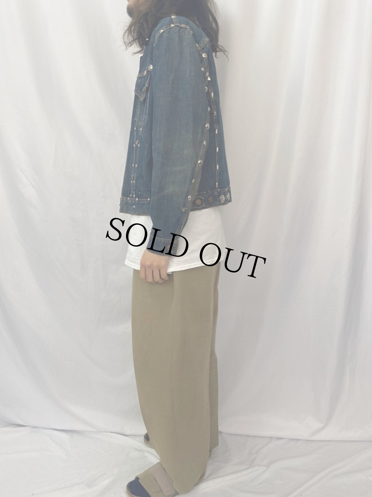 画像3: 70's Levi's 70505 スタッズデザイン デニムジャケット (3)