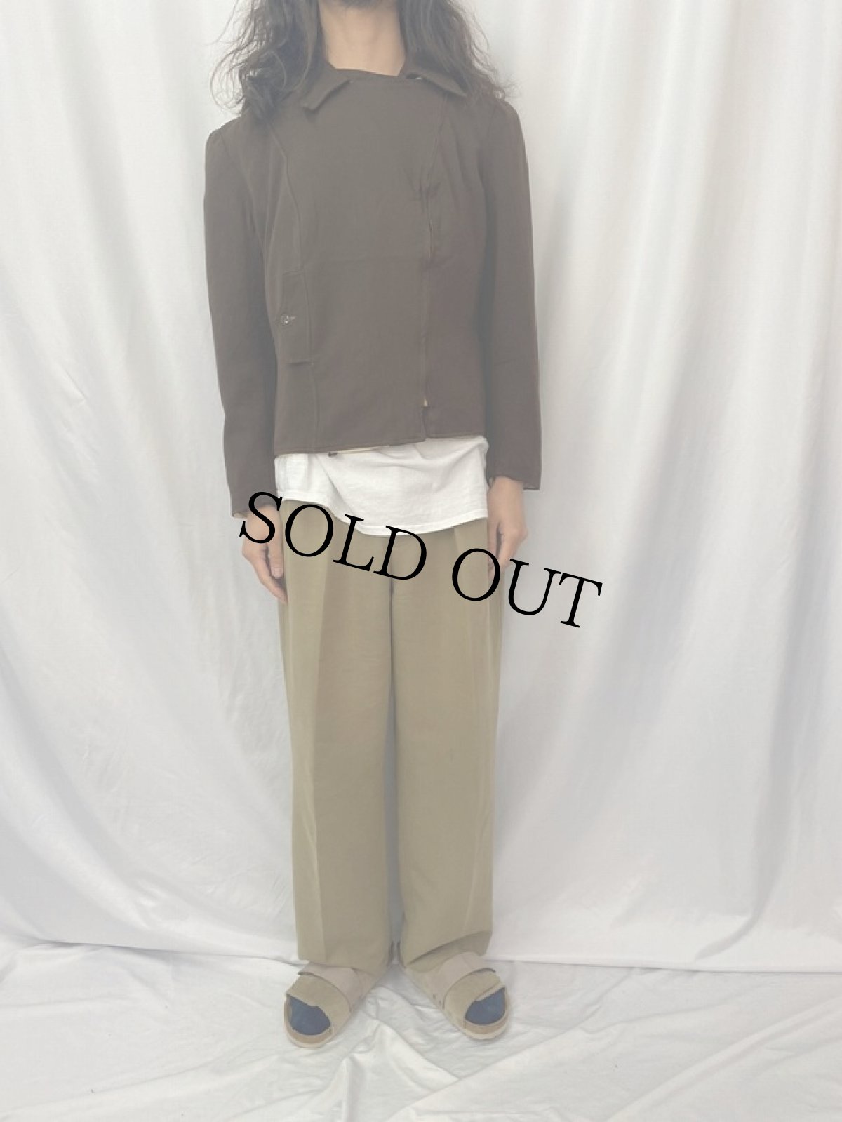 画像2: 40's ギャバジン ダブルライダースジャケット (2)