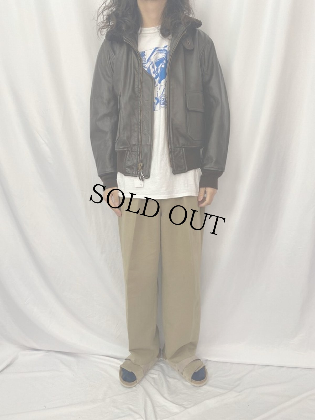 画像2: 80's USCG G-1 フライトジャケット (2)