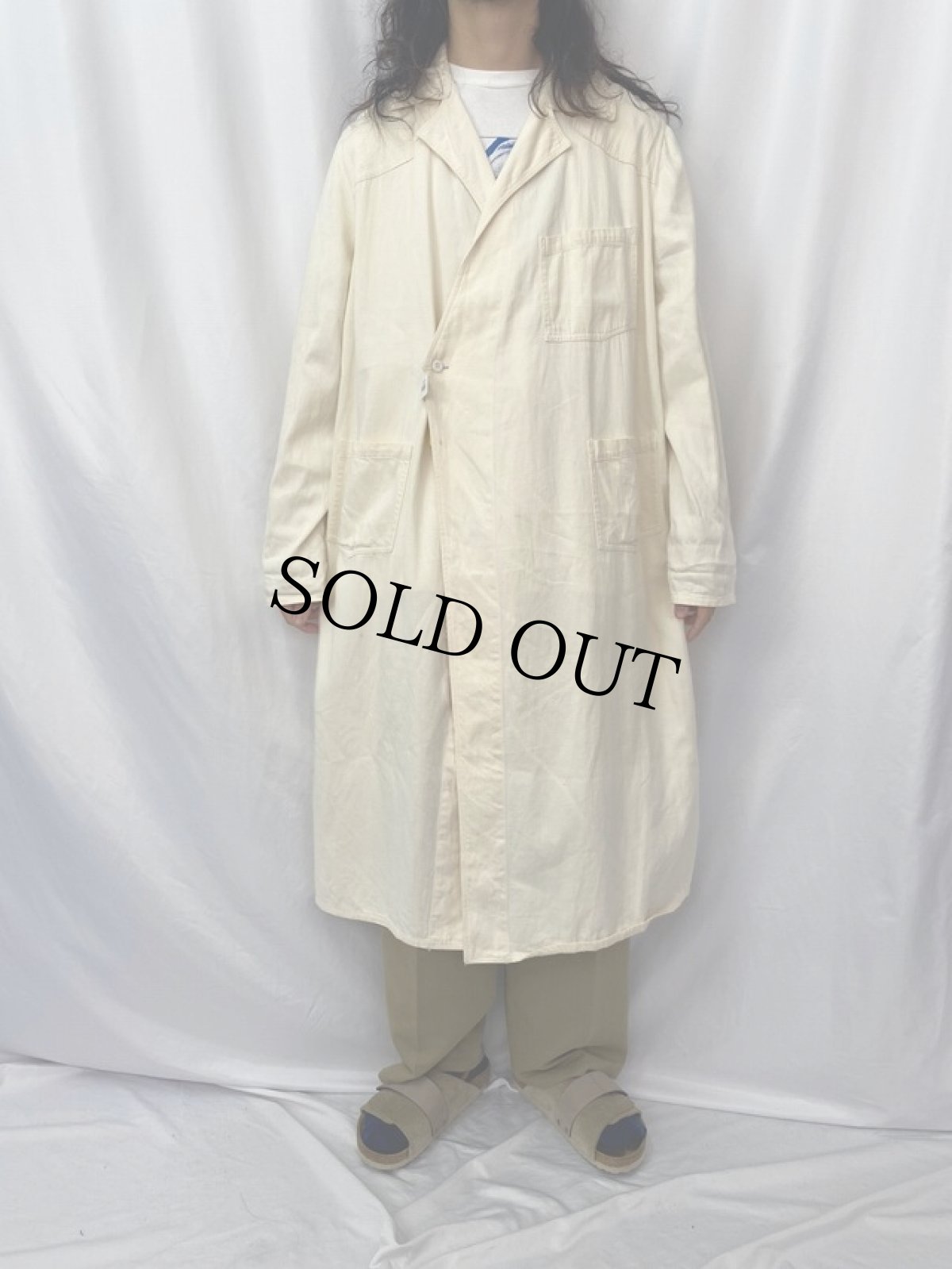 画像2: 30〜40's Rooster Brand コットンサテン エンジニアコート SIZE42 (2)