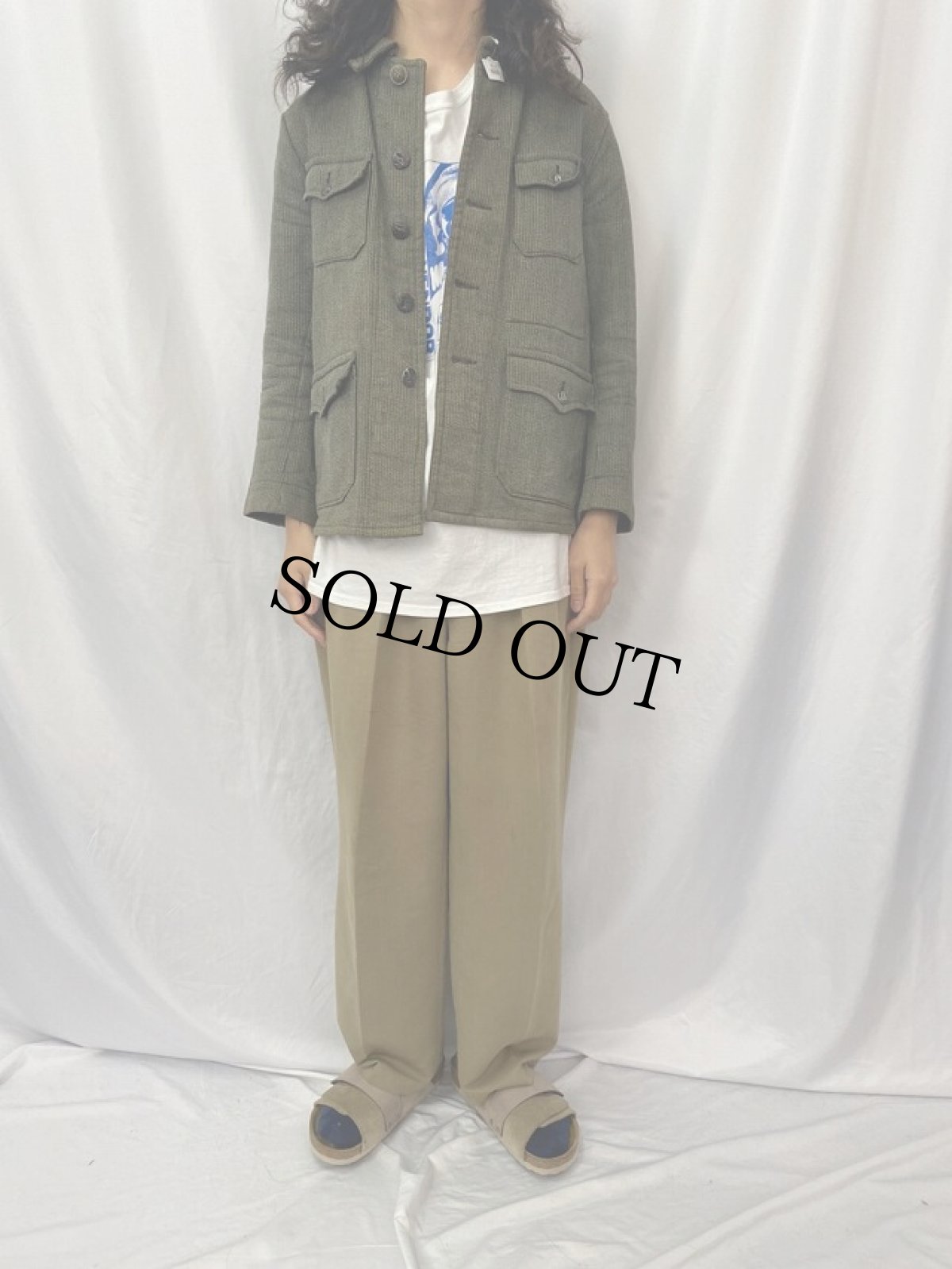 画像2: 50's Dumont-d'Urville 動物ボタン クティ ハンティングジャケット (2)