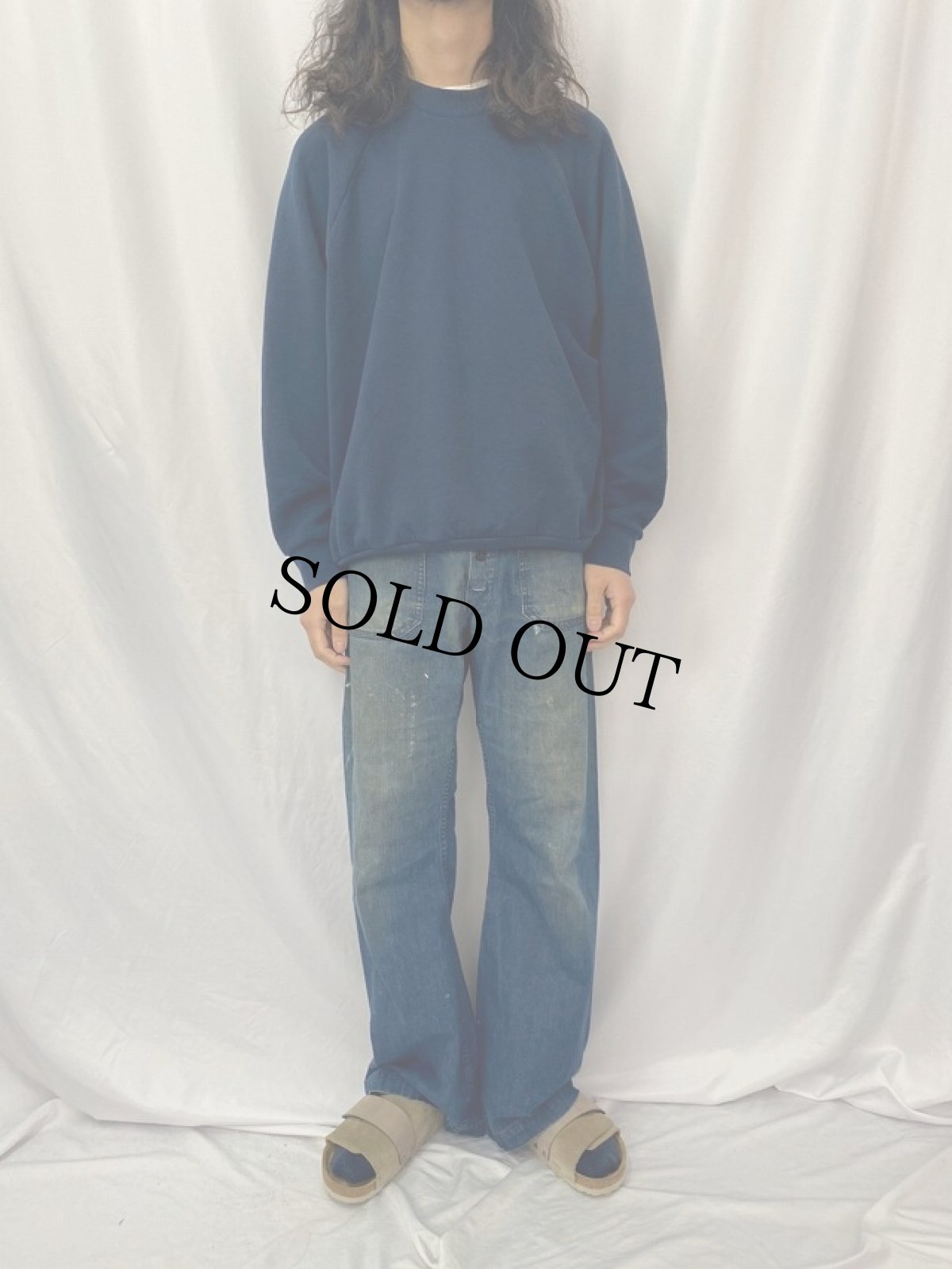 画像2: 50〜60's 刺繍入り デニムセーラーパンツ W34 (2)