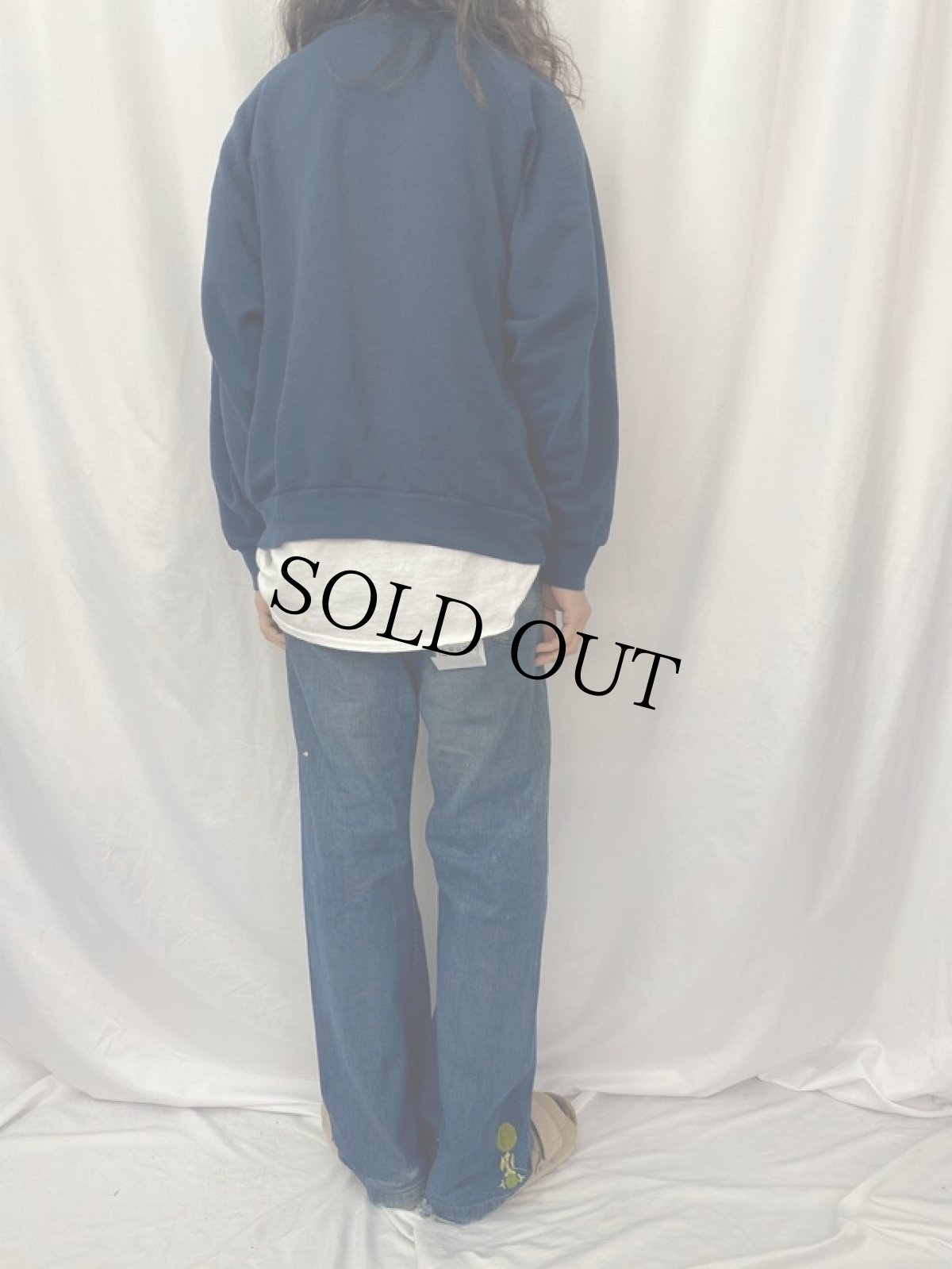 画像4: 50〜60's 刺繍入り デニムセーラーパンツ W34 (4)