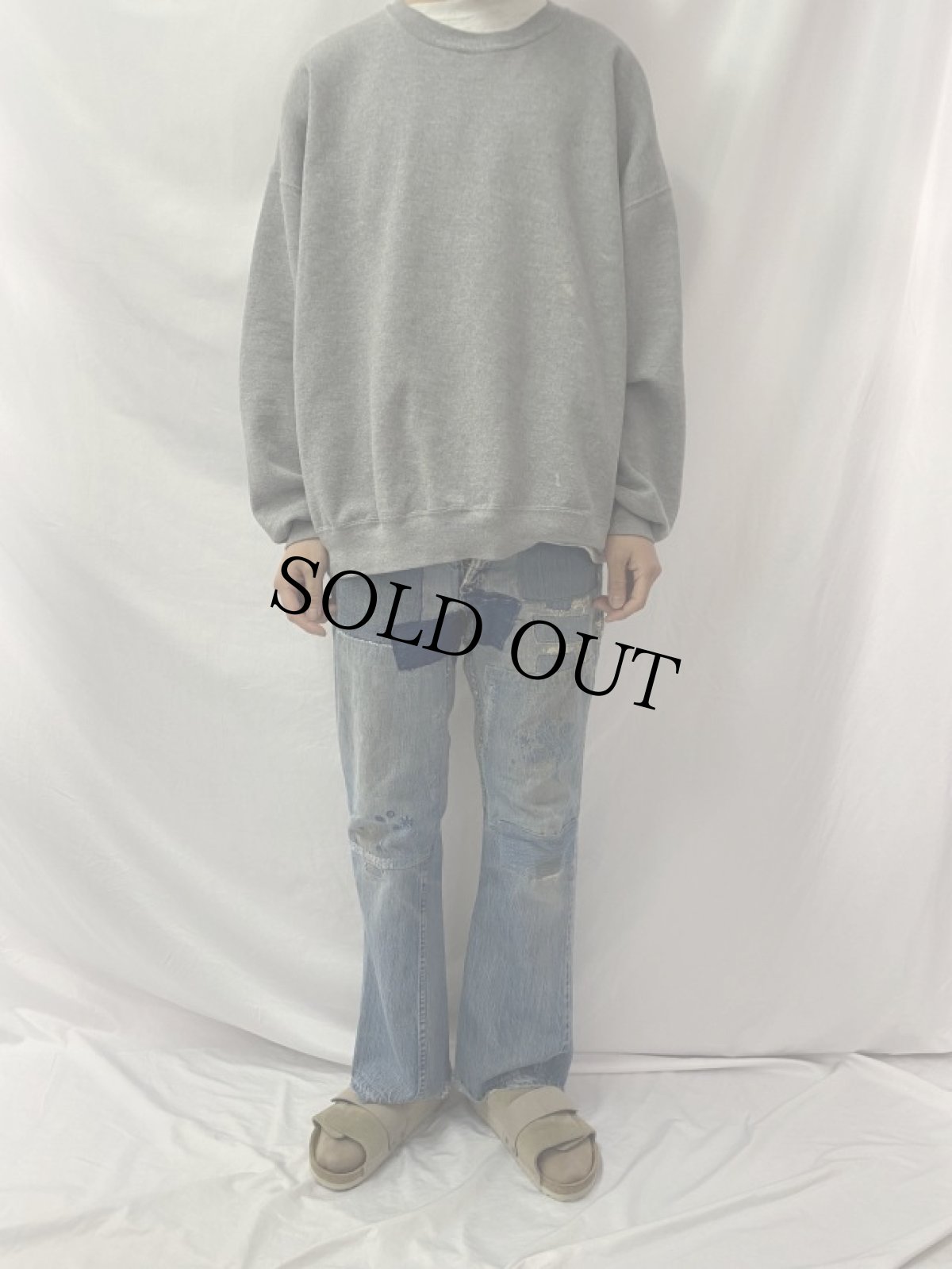 画像2: 70's LEVI'S 646 BIGE ベルボトムデニムパンツ W34 (2)