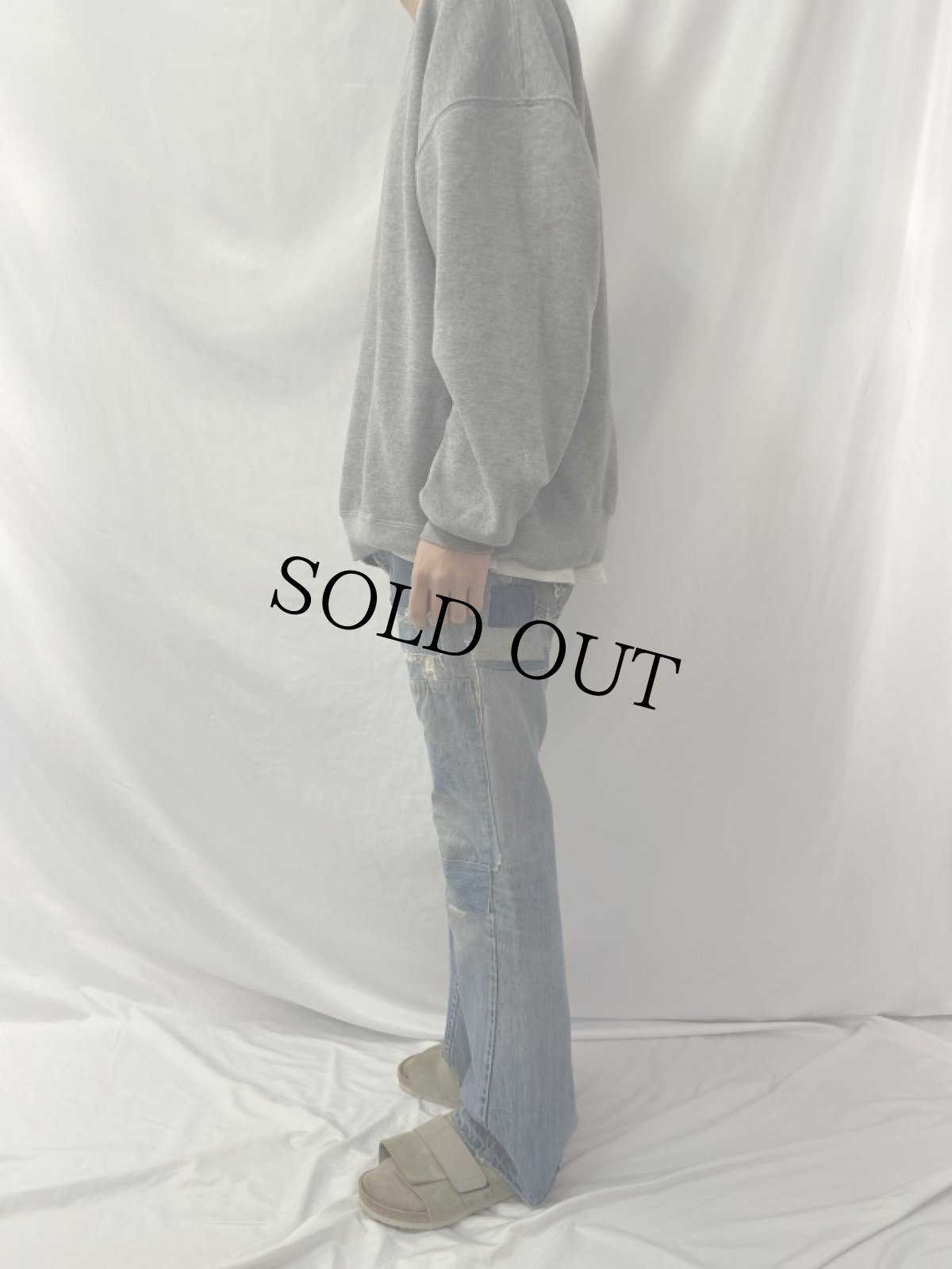 画像3: 70's LEVI'S 646 BIGE ベルボトムデニムパンツ W34 (3)