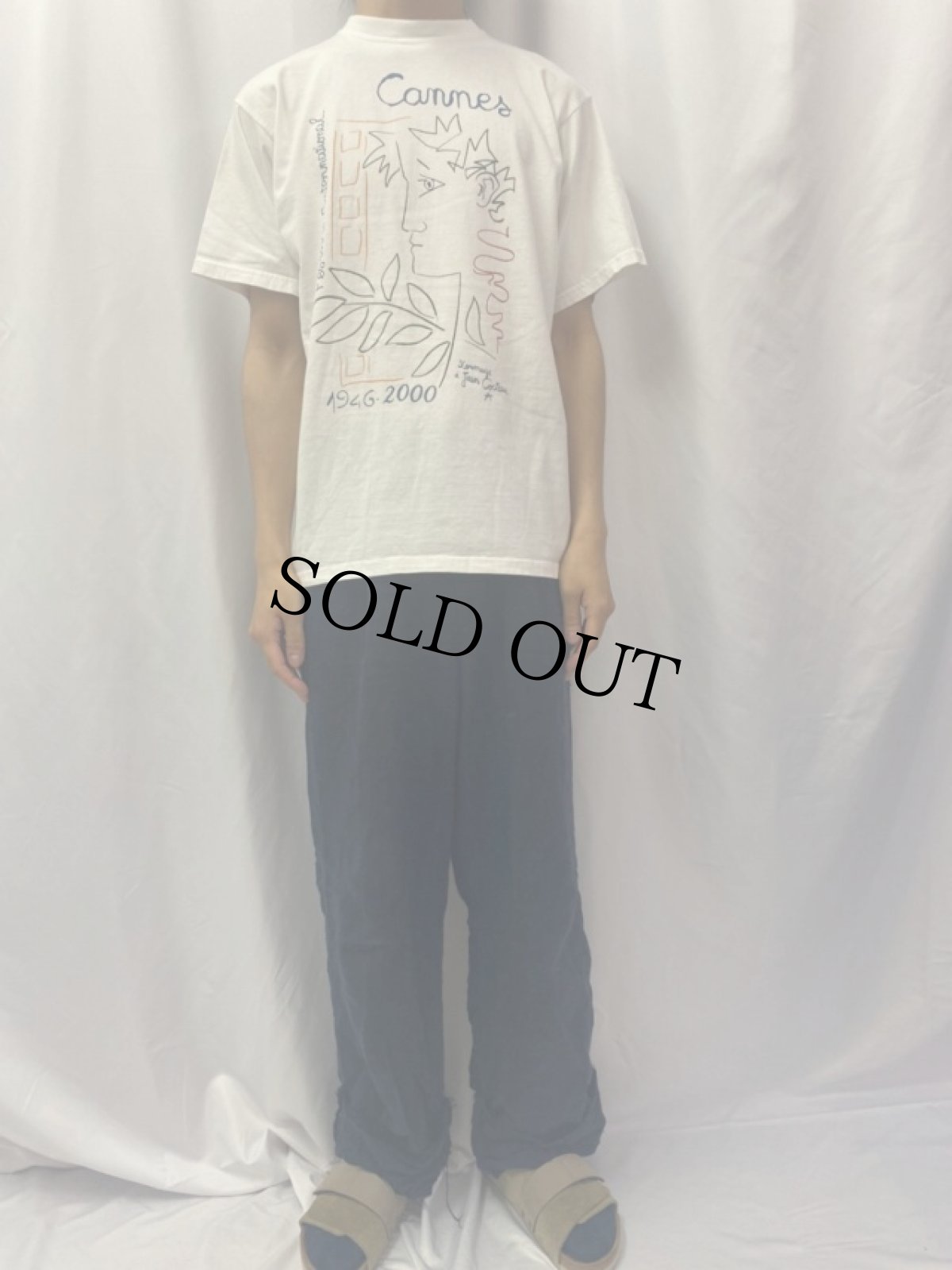 画像2: 2000's Jean Cocteau "Le Testament d'Orph?e un Film" フランス人芸術家 アートプリントTシャツ L (2)