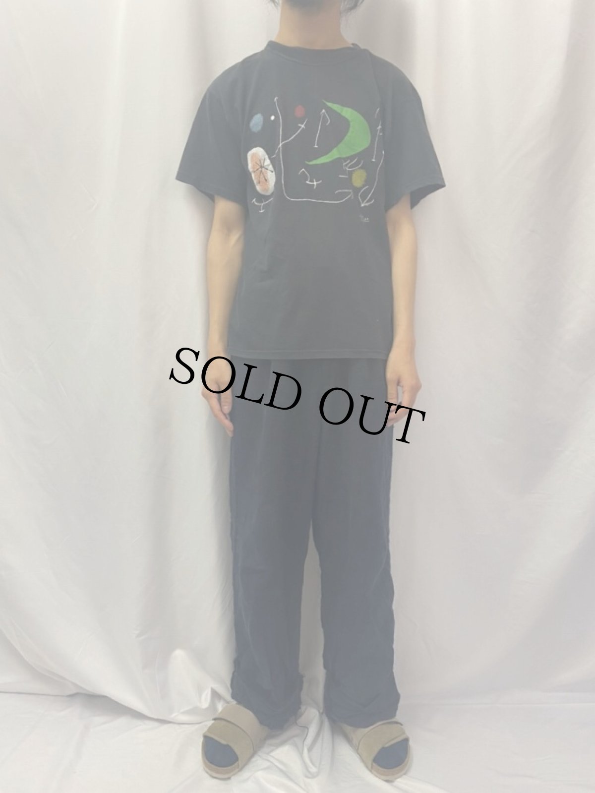 画像2: 90's Joan Mir? スペイン人画家 アートプリントTシャツ XL (2)