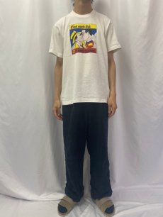 画像2: 90's USA製 "Clark wants Dick, Dick wants Condoms" ポップアートプリントTシャツ L (2)