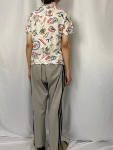 画像4: 60's Gilt Edge Sportswear "JAMAICA" オールオーバーパターン コットンレーヨンアロハシャツ M (4)