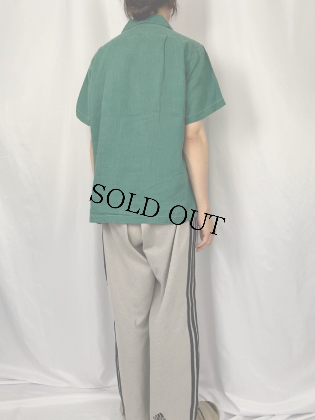 画像4: 40〜50's THE BERMUDA SHOP N.IRELAND製 リネンシャツ (4)