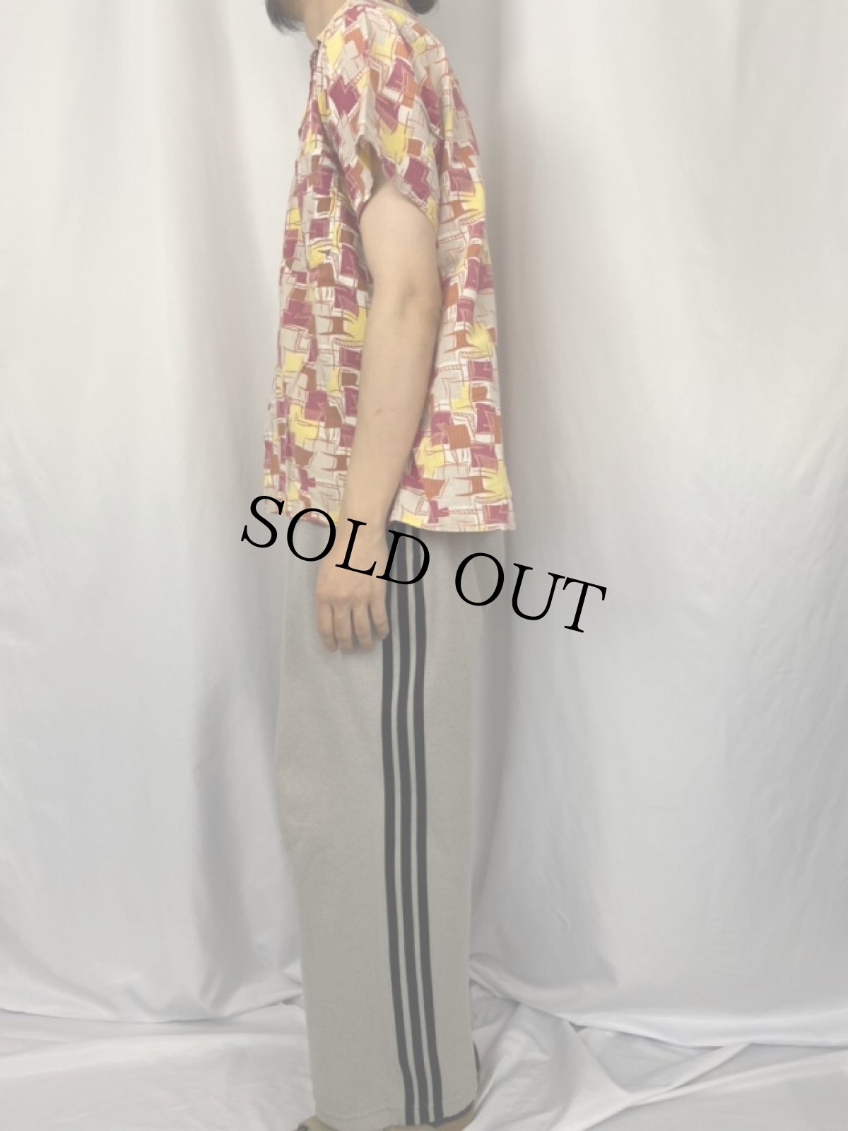 画像3: 60's Van Heusen アトミック柄 コットンシアサッカー アロハシャツ M (3)