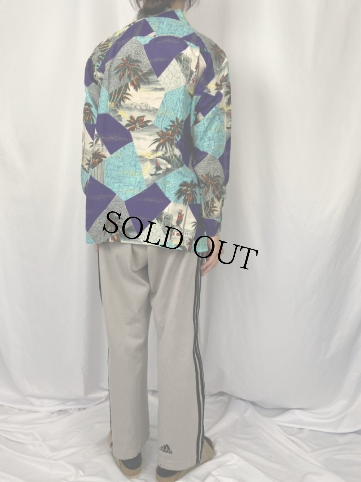 画像4: 40〜50's Lauhala Hawaii製 オールオーバーパターン シルクアロハシャツ L (4)