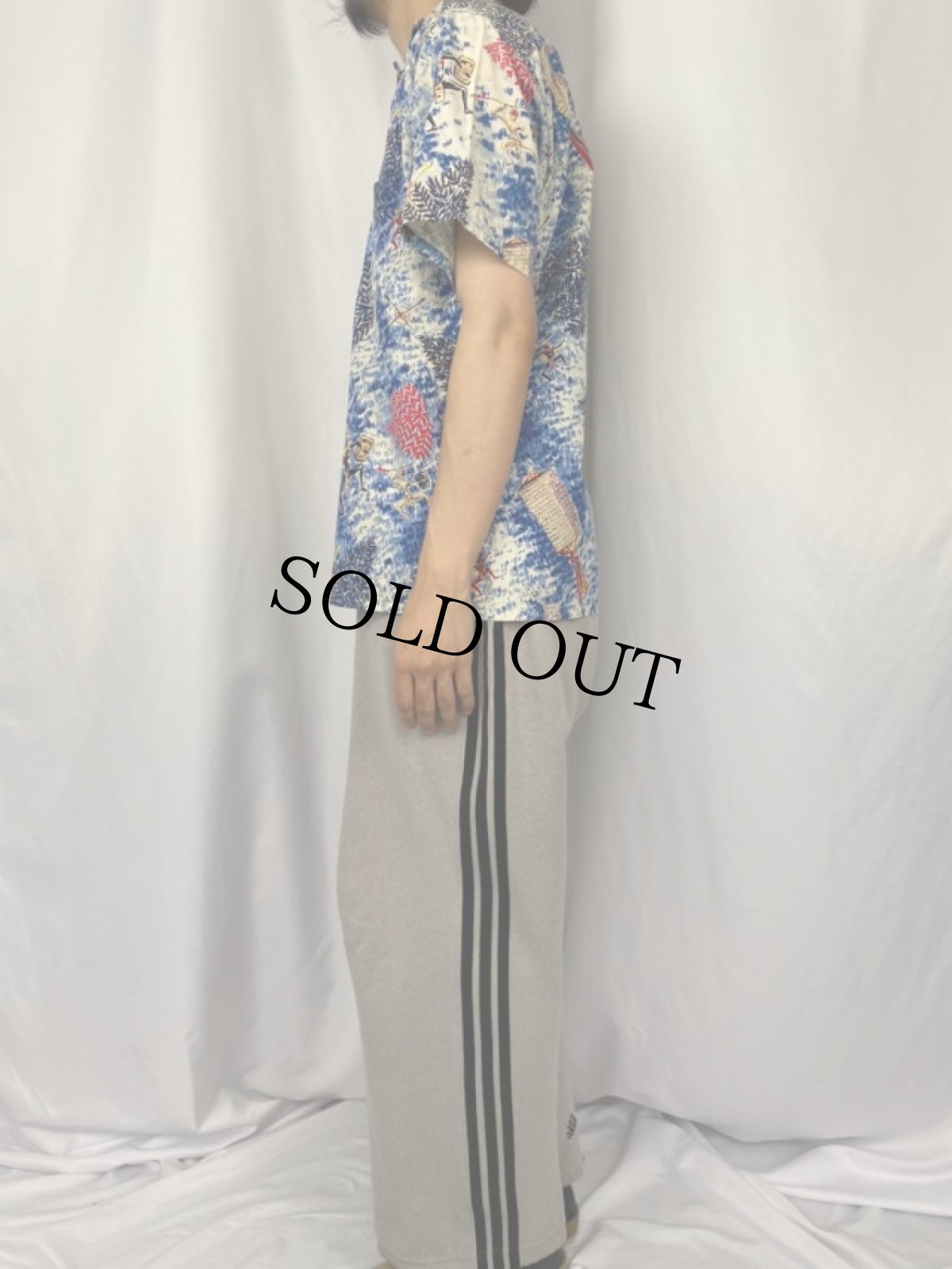 画像3: 50〜60's オールオーバーパターン コットンアロハシャツ (3)