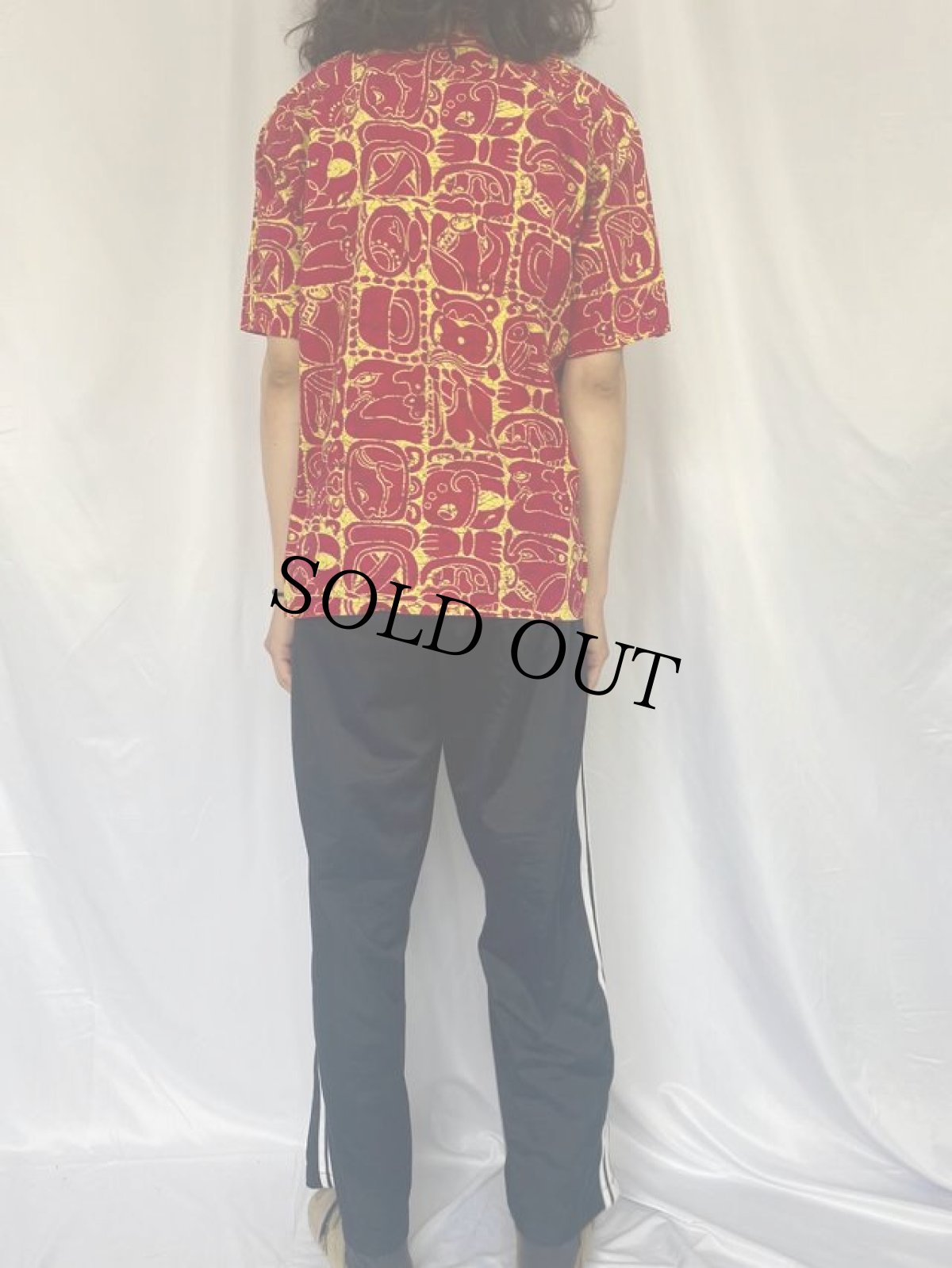 画像4: 60's PENNEY'S TOWNCRAFT マヤ文字柄 シャークカラーコットンシャツ L (4)