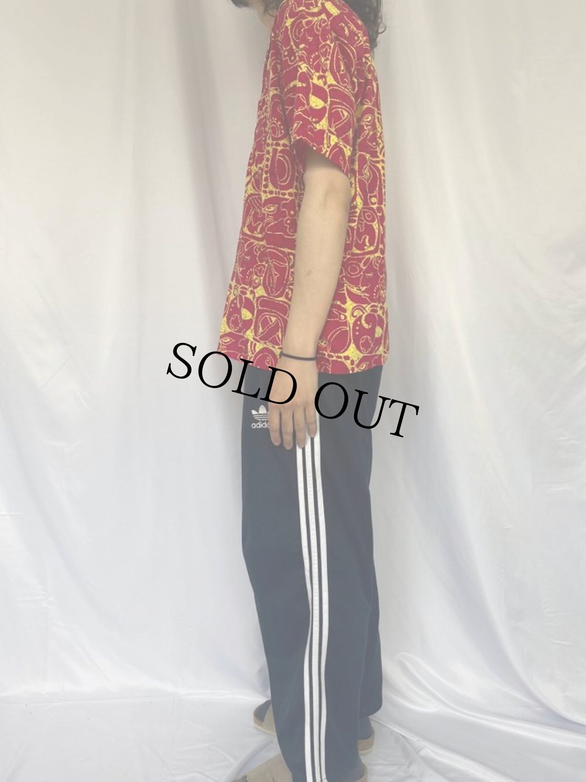 画像3: 60's PENNEY'S TOWNCRAFT マヤ文字柄 シャークカラーコットンシャツ L (3)