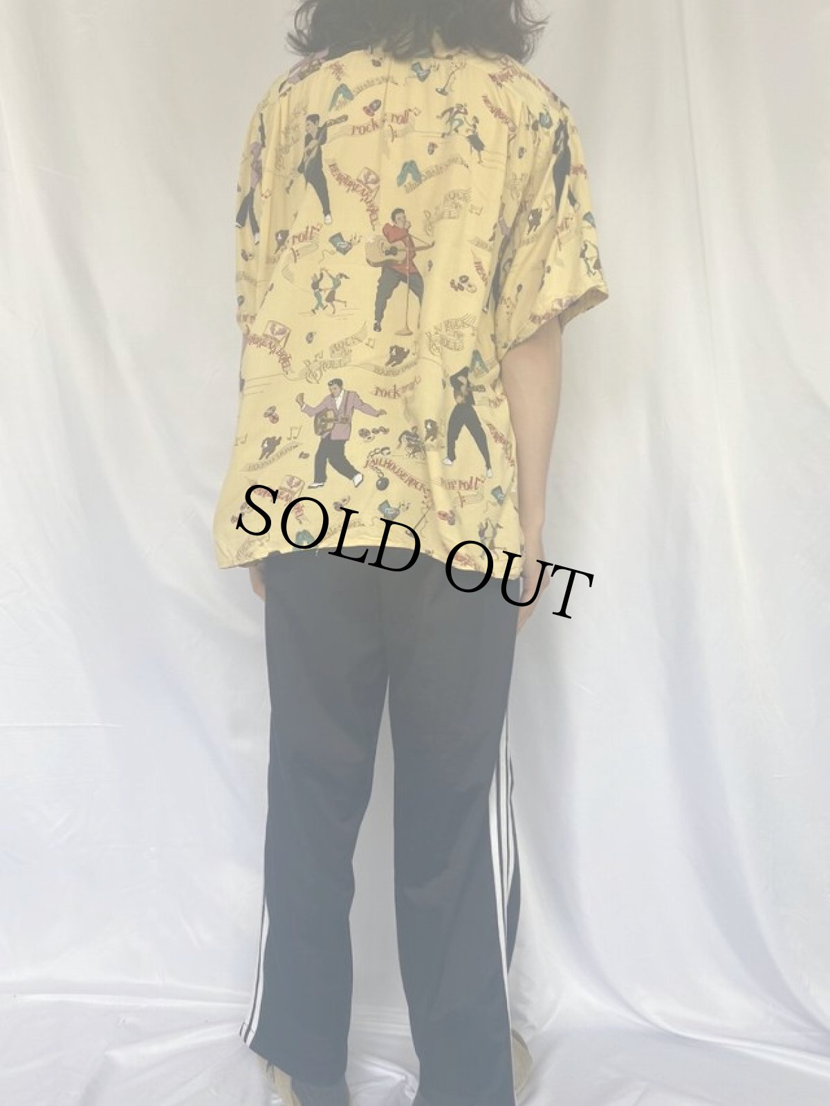 画像4: 80's Reyn Spooner "Elvis Presley" 監獄ロック柄 レーヨンアロハシャツ L (4)