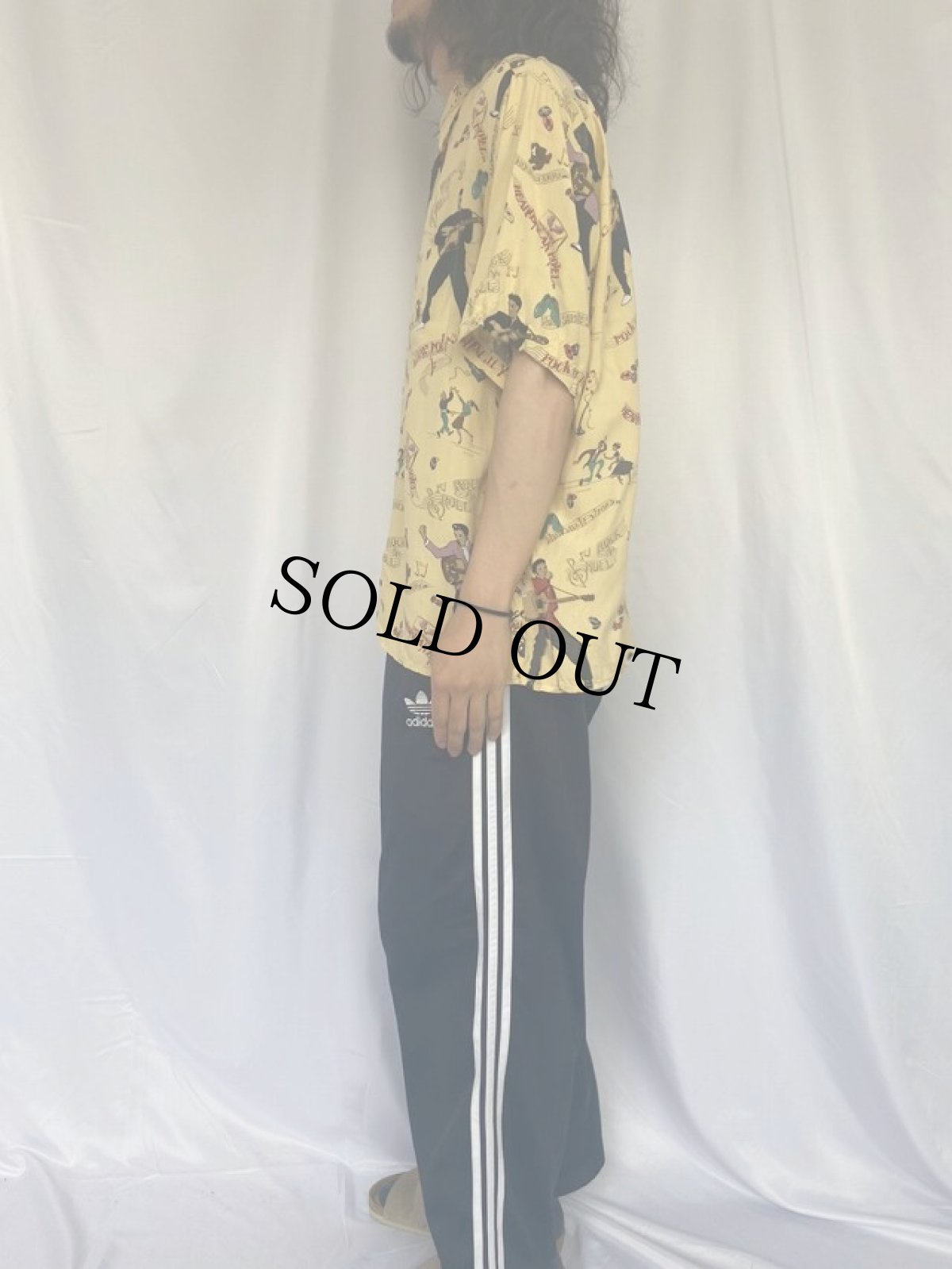 画像3: 80's Reyn Spooner "Elvis Presley" 監獄ロック柄 レーヨンアロハシャツ L (3)