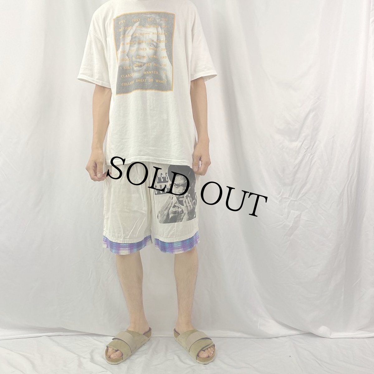 画像2: 〜90's ICE CUBE フォトプリント レイヤードデザインハーフパンツ XL (2)