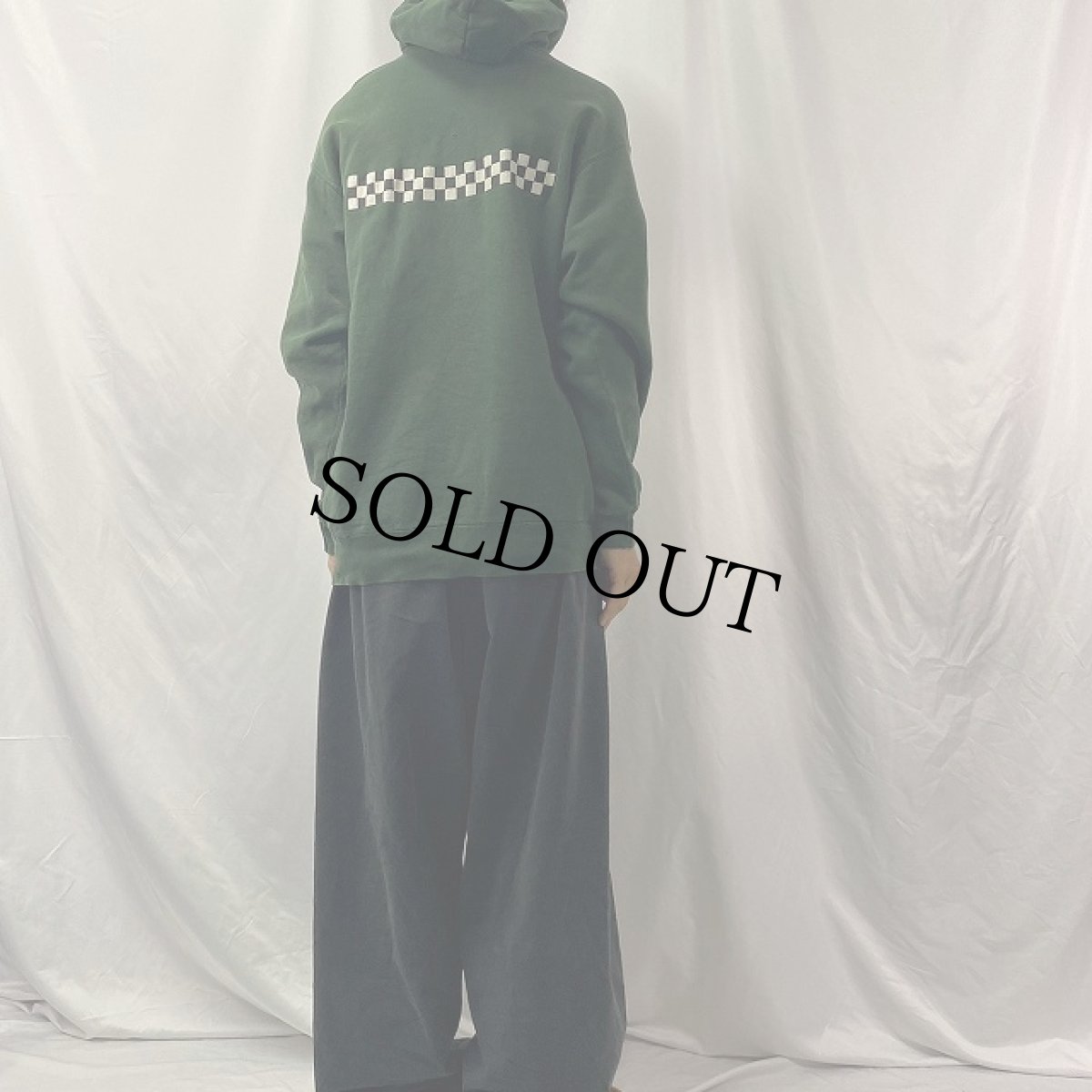 画像4: 90's TOASTERS チェッカーデザイン スカバンドスウェットフーディ XL (4)