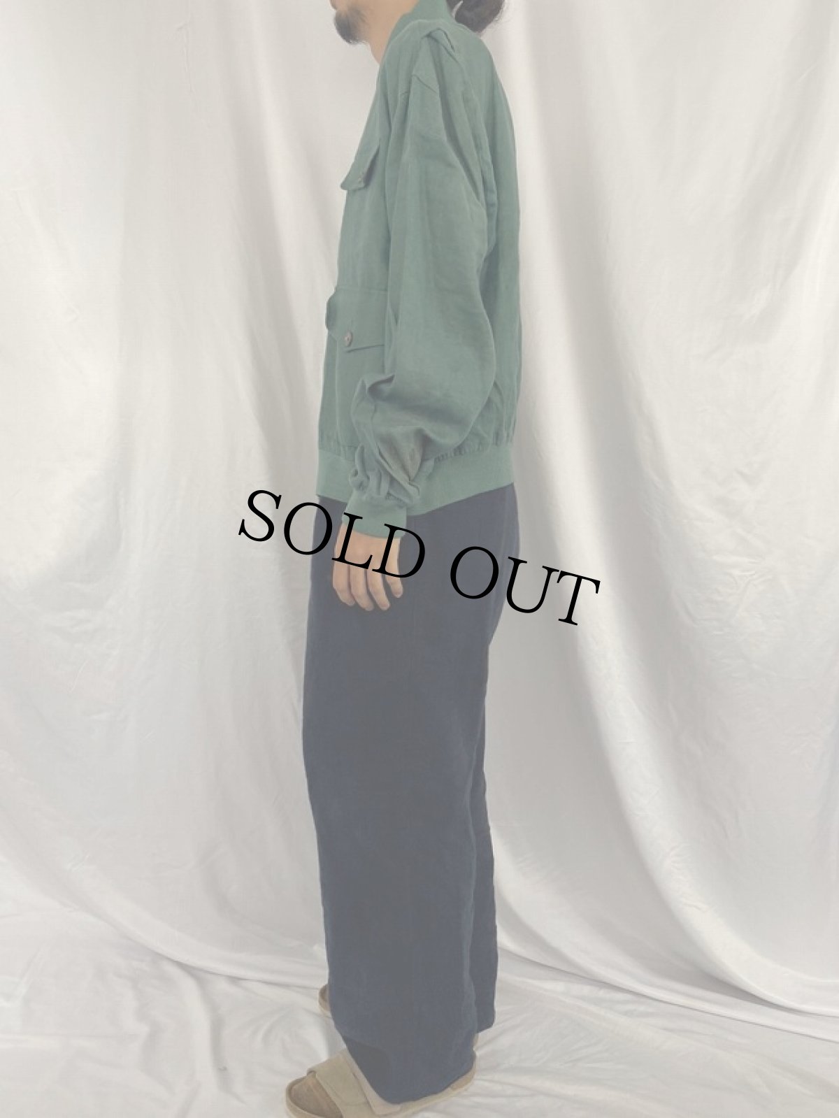 画像3: 90's POLO Ralph Lauren USA製 リネン ジップジャケット L (3)