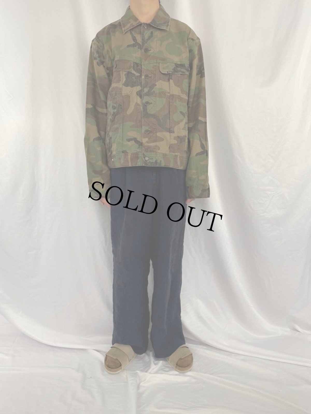 画像2: POLO Ralph Lauren カモ柄 コットンジャケット XL (2)