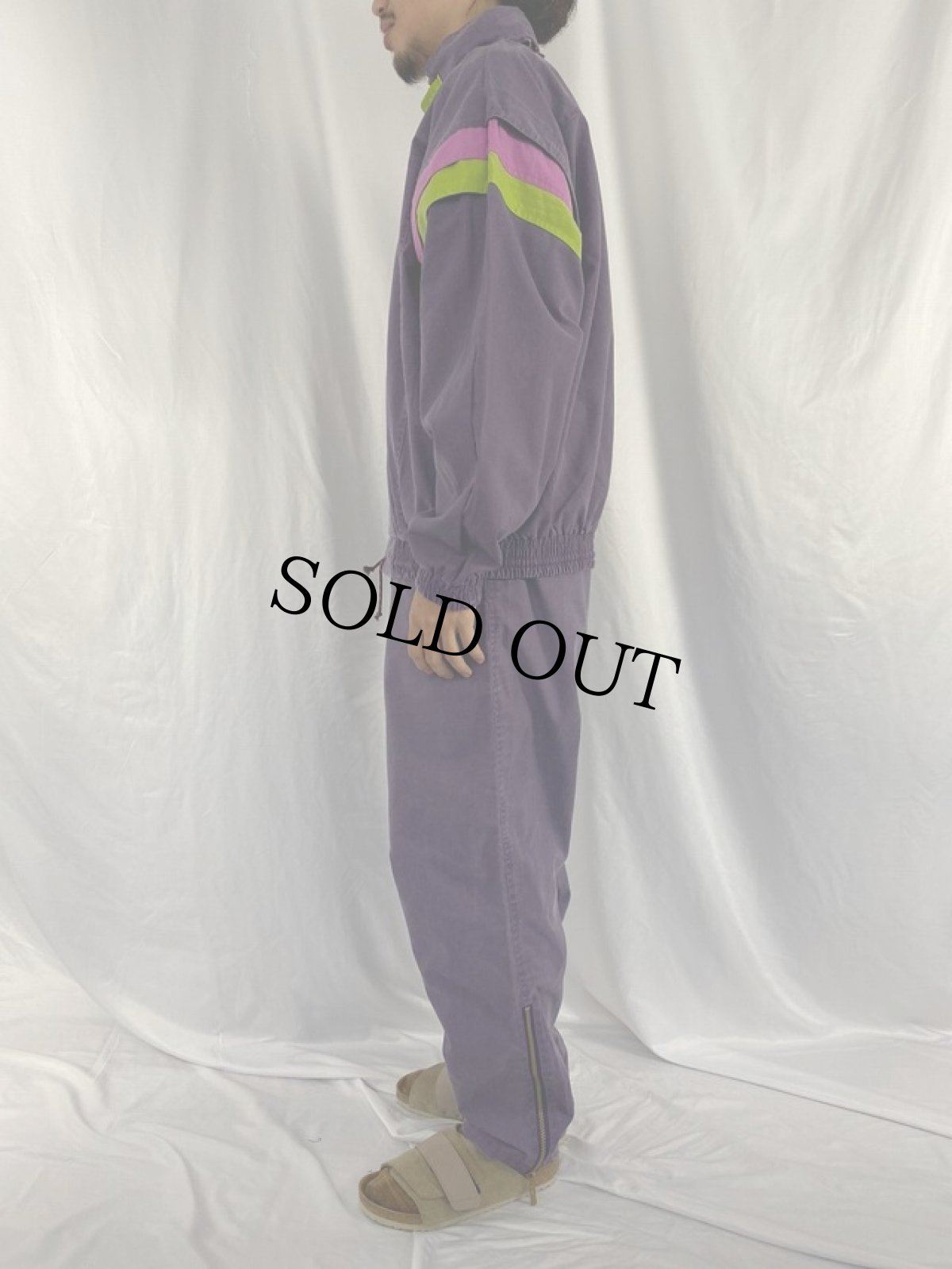 画像3: 80〜90's PUMA マルチカラー ポリエステル×コットン アノラックパーカー/パンツ SETUP L (3)