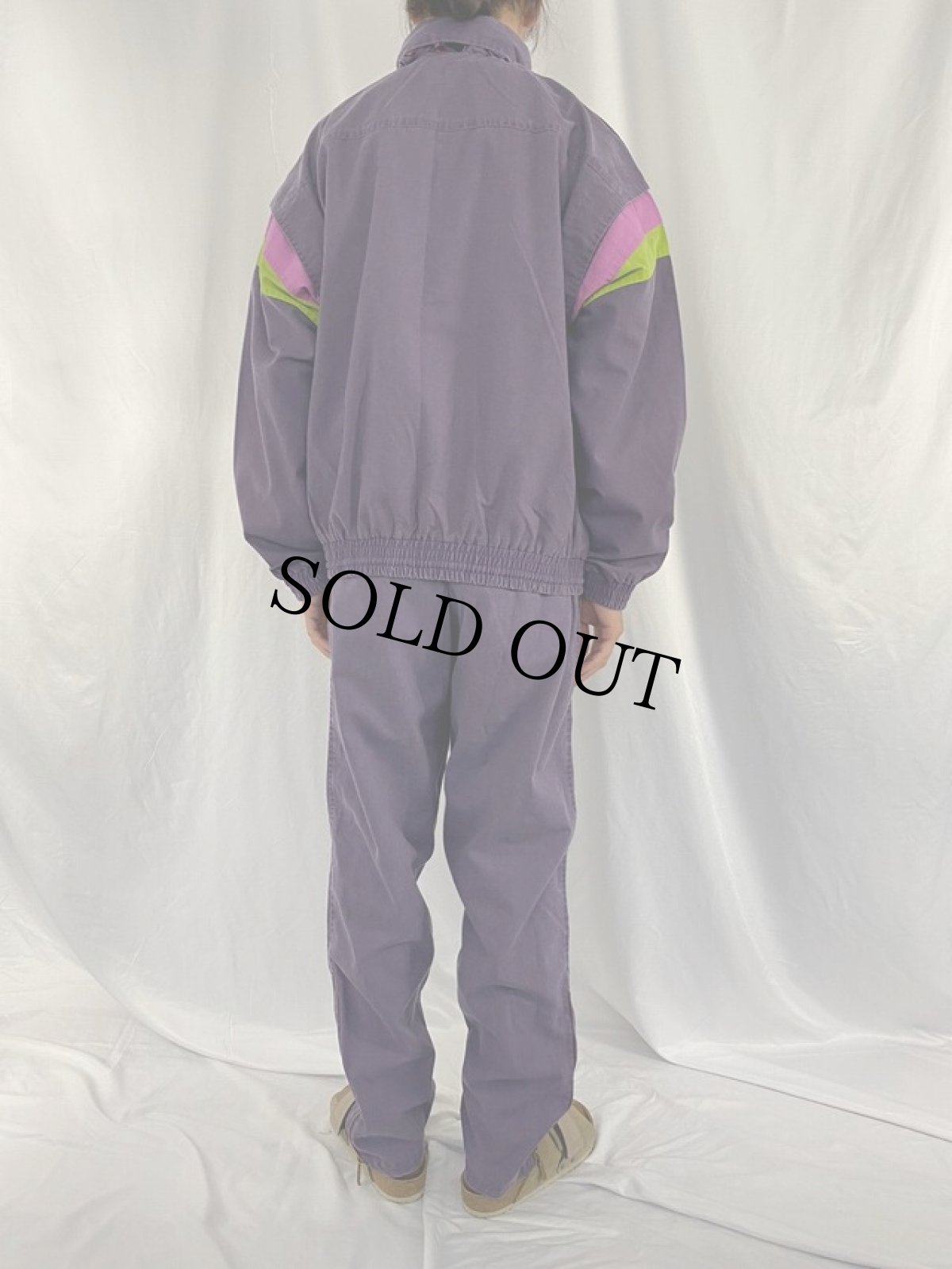 画像4: 80〜90's PUMA マルチカラー ポリエステル×コットン アノラックパーカー/パンツ SETUP L (4)