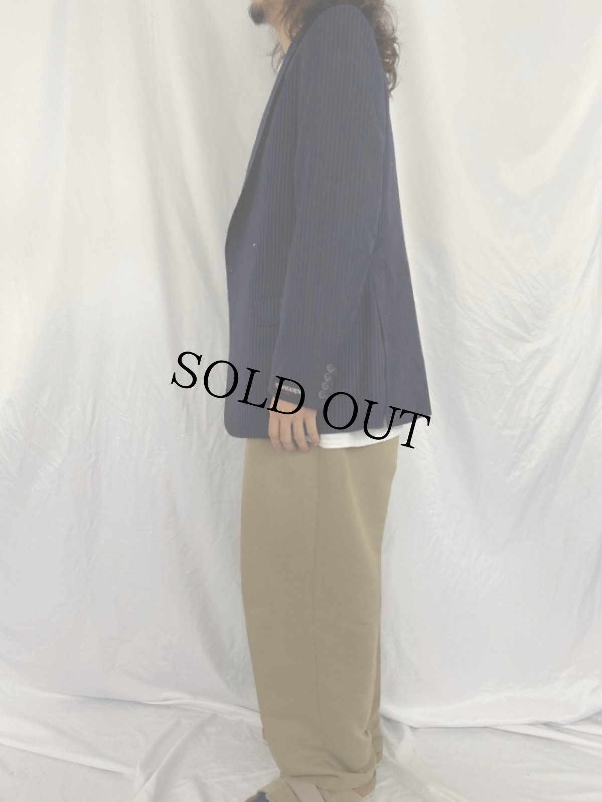 画像3: 80〜90's Yves Saint-Lauren FRANCE製 ペンシルストライプ柄 テーラードジャケット 42R DEADSTOCK (3)