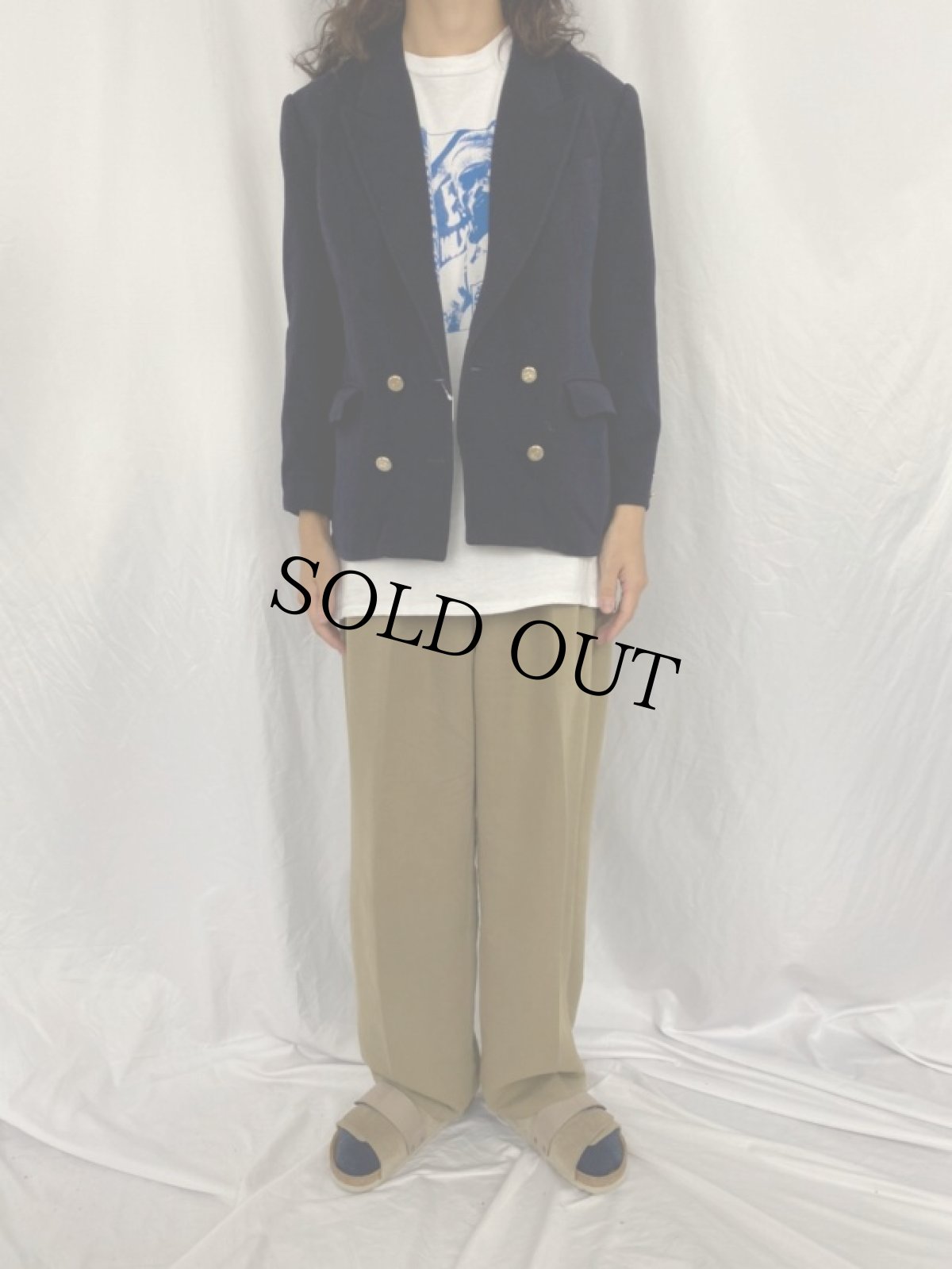 画像2: 90's Burberrys SPAIN製 ウールカシミアメルトン ダブルブレストテーラードジャケット (2)