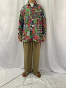 画像2: POLO Ralph Lauren "SPORT CODY" クレイジーパターン ヘビーネルシャツ XL (2)