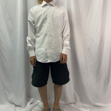 画像2: 80's Yves Saint-Lauren ロゴ刺繍 ドレスシャツ (2)